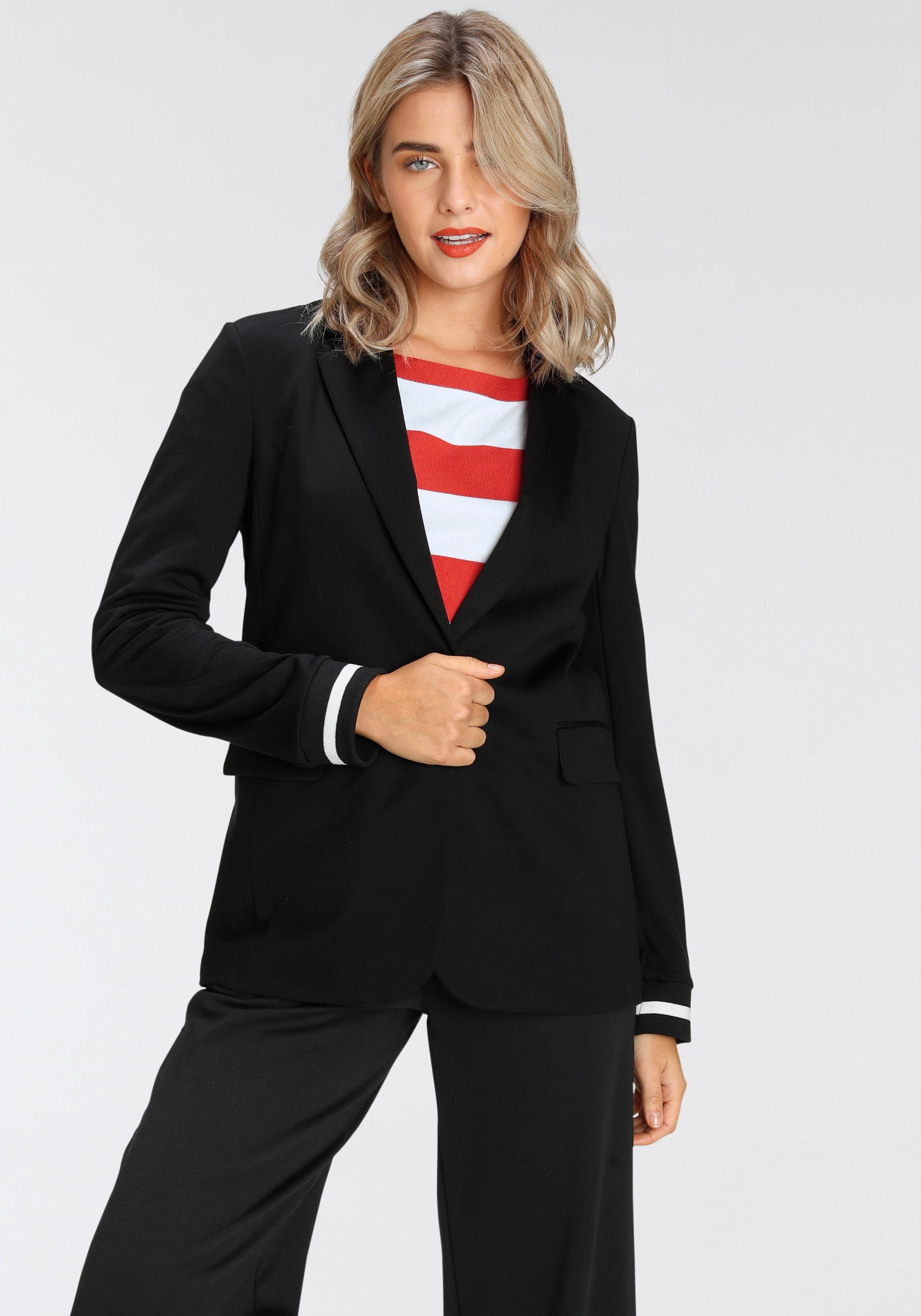 ajc -  Jerseyblazer, mit elastischem Rippenbündchen & Kontraststreifen - NEUE KOLLEKTION