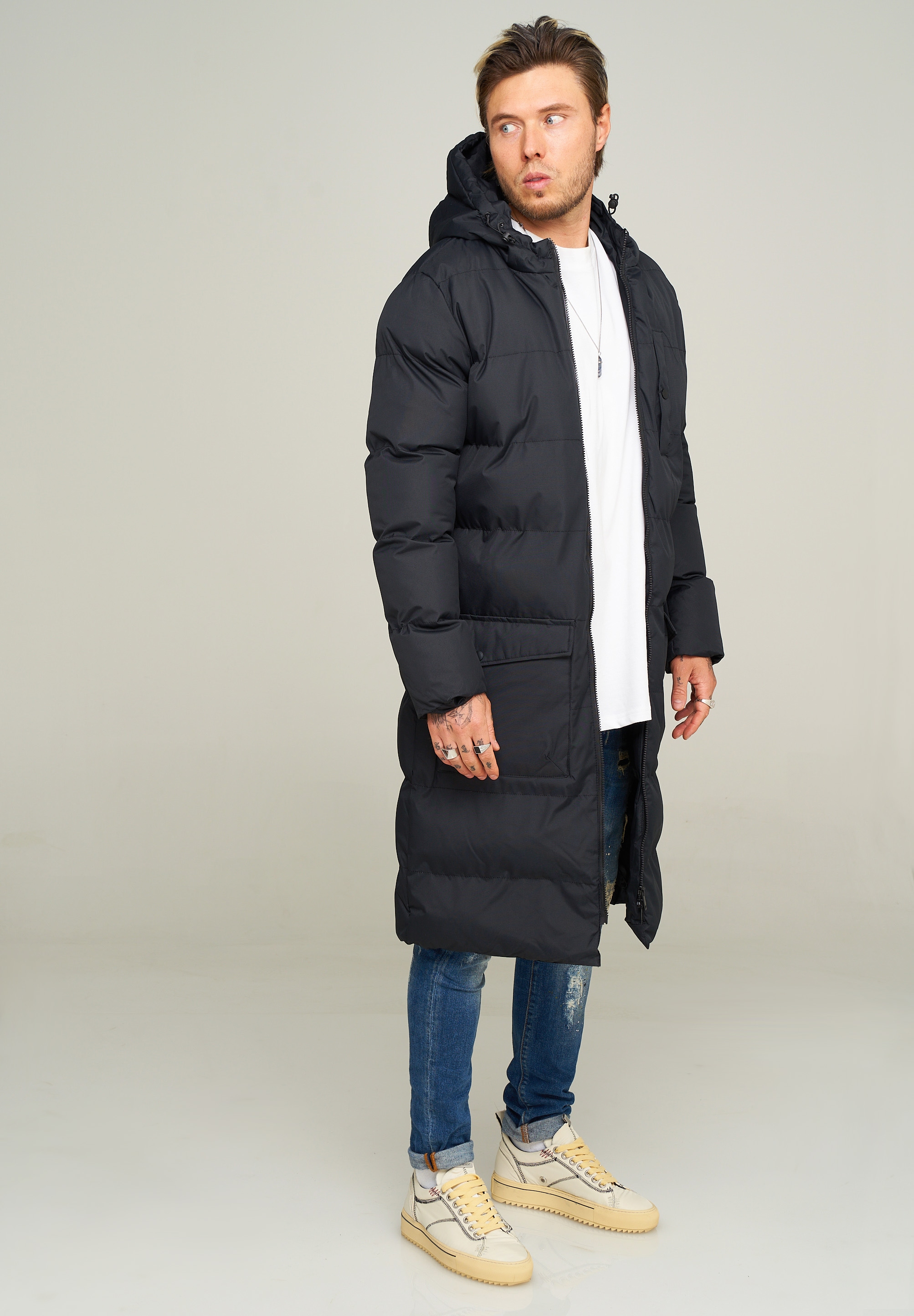 behype Parka »LONGLINE PUFFER PARKA«, mit Kapuze