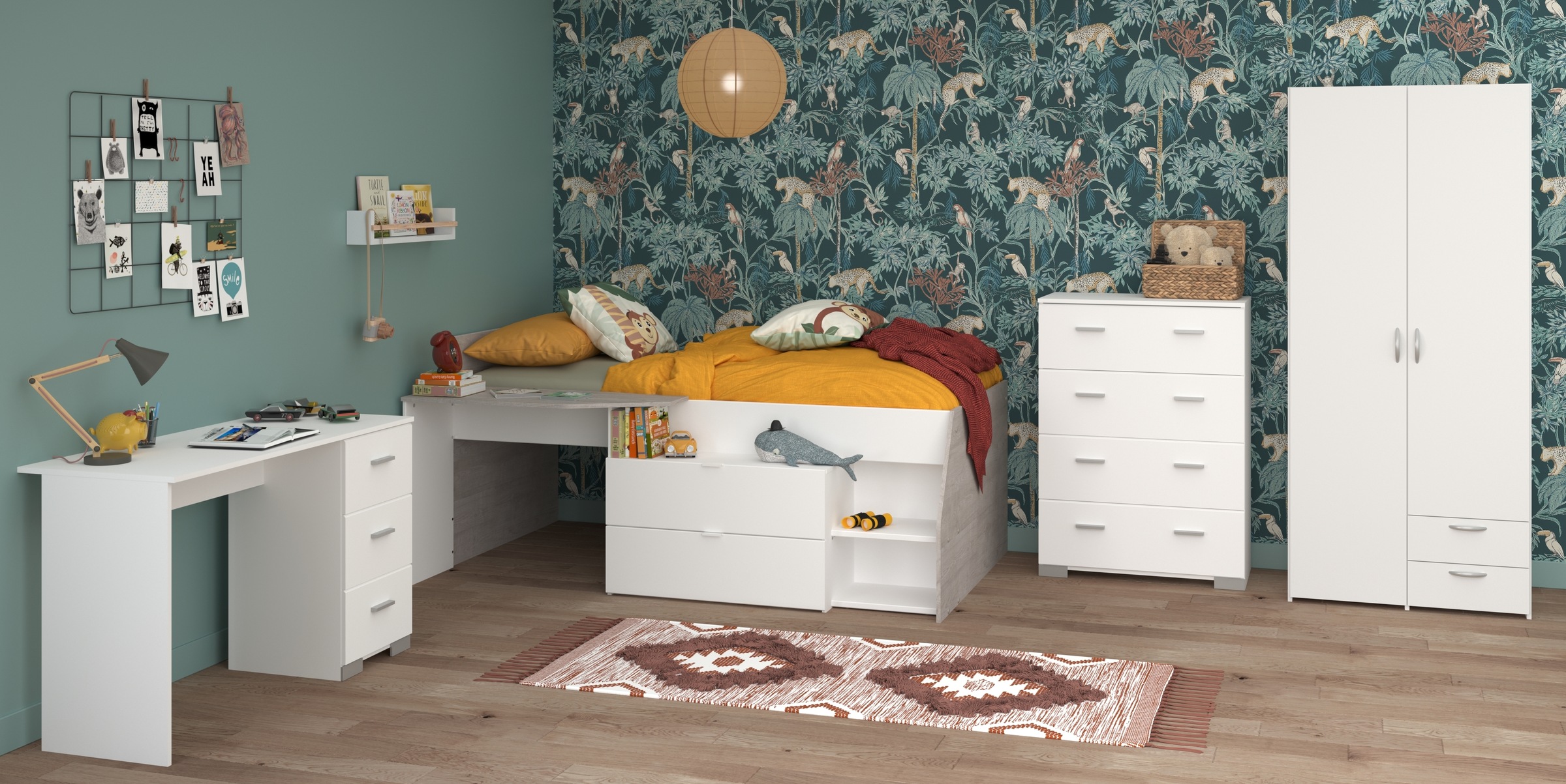 Parisot Jugendzimmer-Set "Parisot, Milky 11" 5 Stk. tlg. viel Stauraum, kom günstig online kaufen
