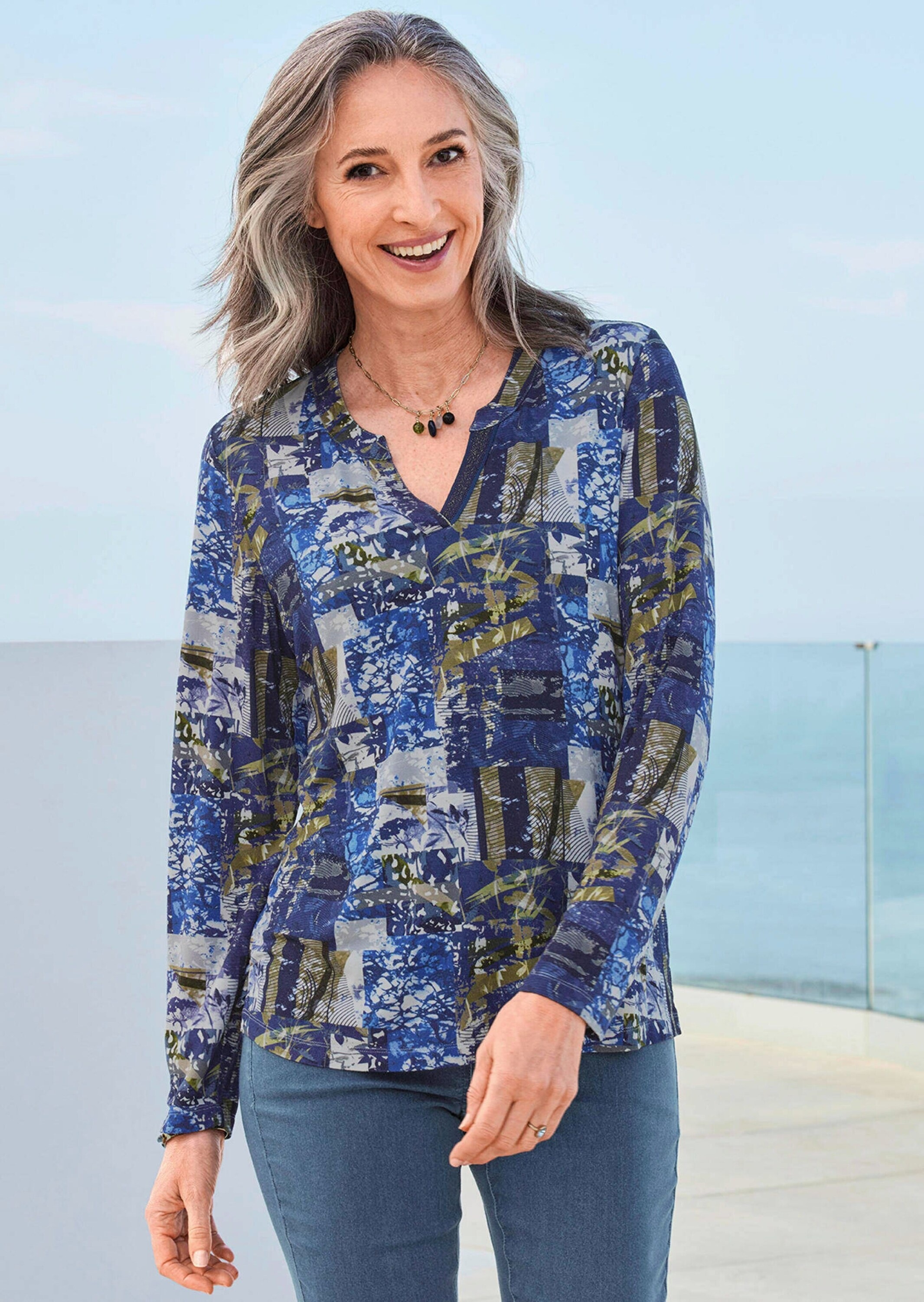 GOLDNER Print-Shirt »Tunikashirt mit Effektdruck«