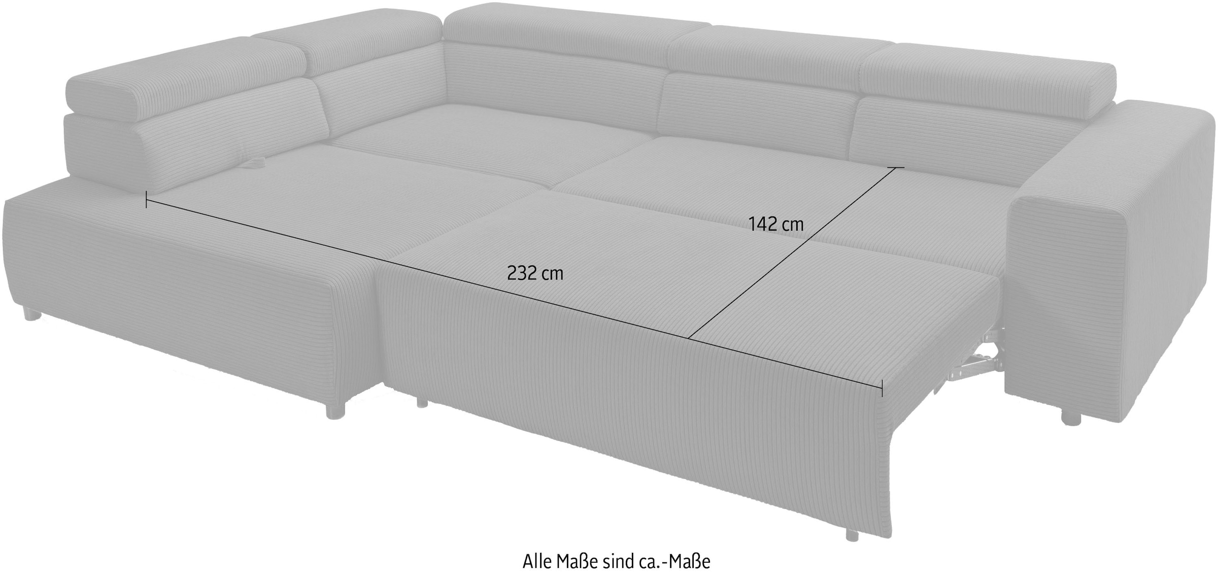 exxpo - sofa fashion Ecksofa »VITTORIO«, inkl. Kopfteil- und Sitztiefenverstellung, wahlweise mit Bettfunktion