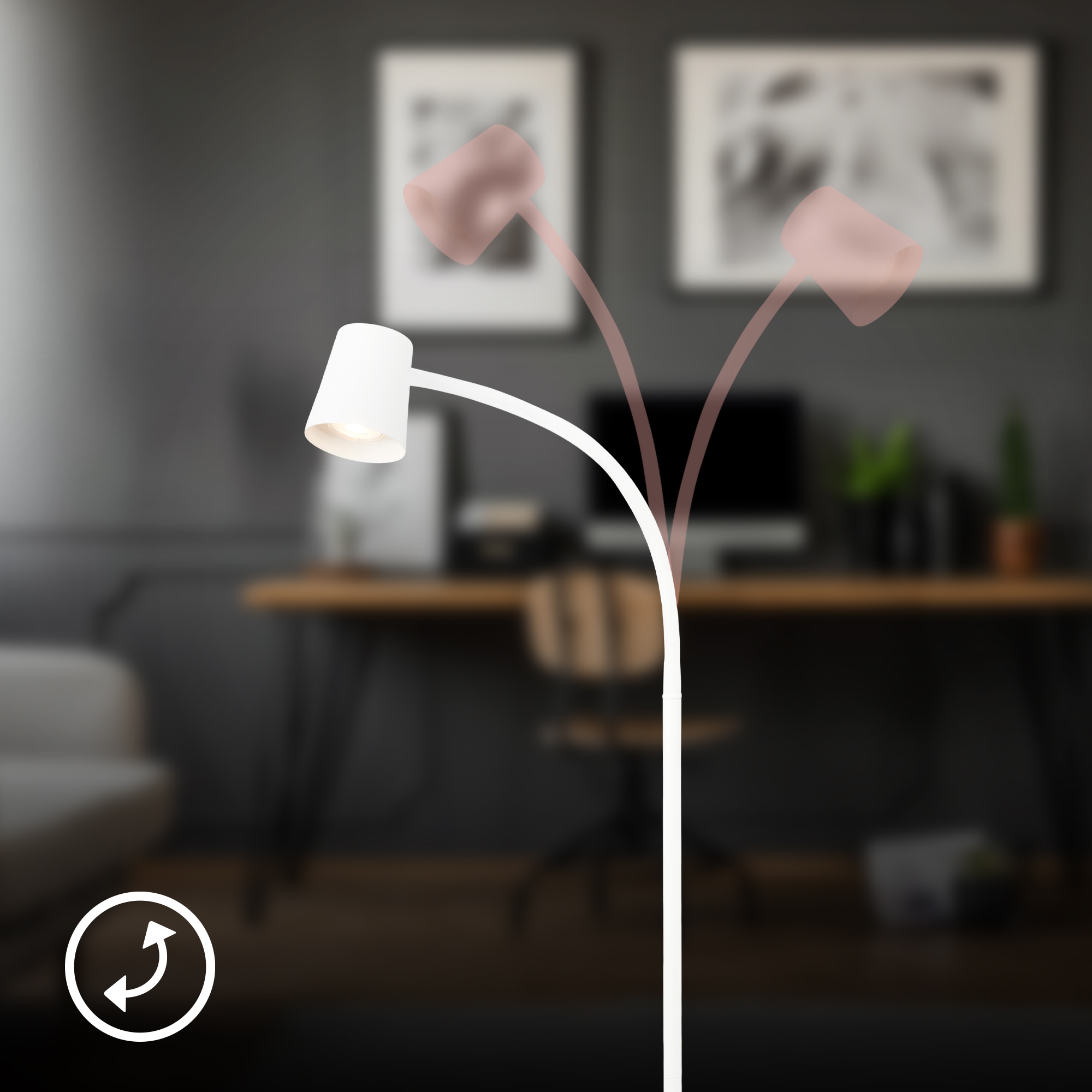 Briloner Leuchten LED Stehlampe »Stehleuchte, weiß, 1xGU10/max. 9W exkl.«, Leuchtmittel GU10 | ohne Leuchtmittel