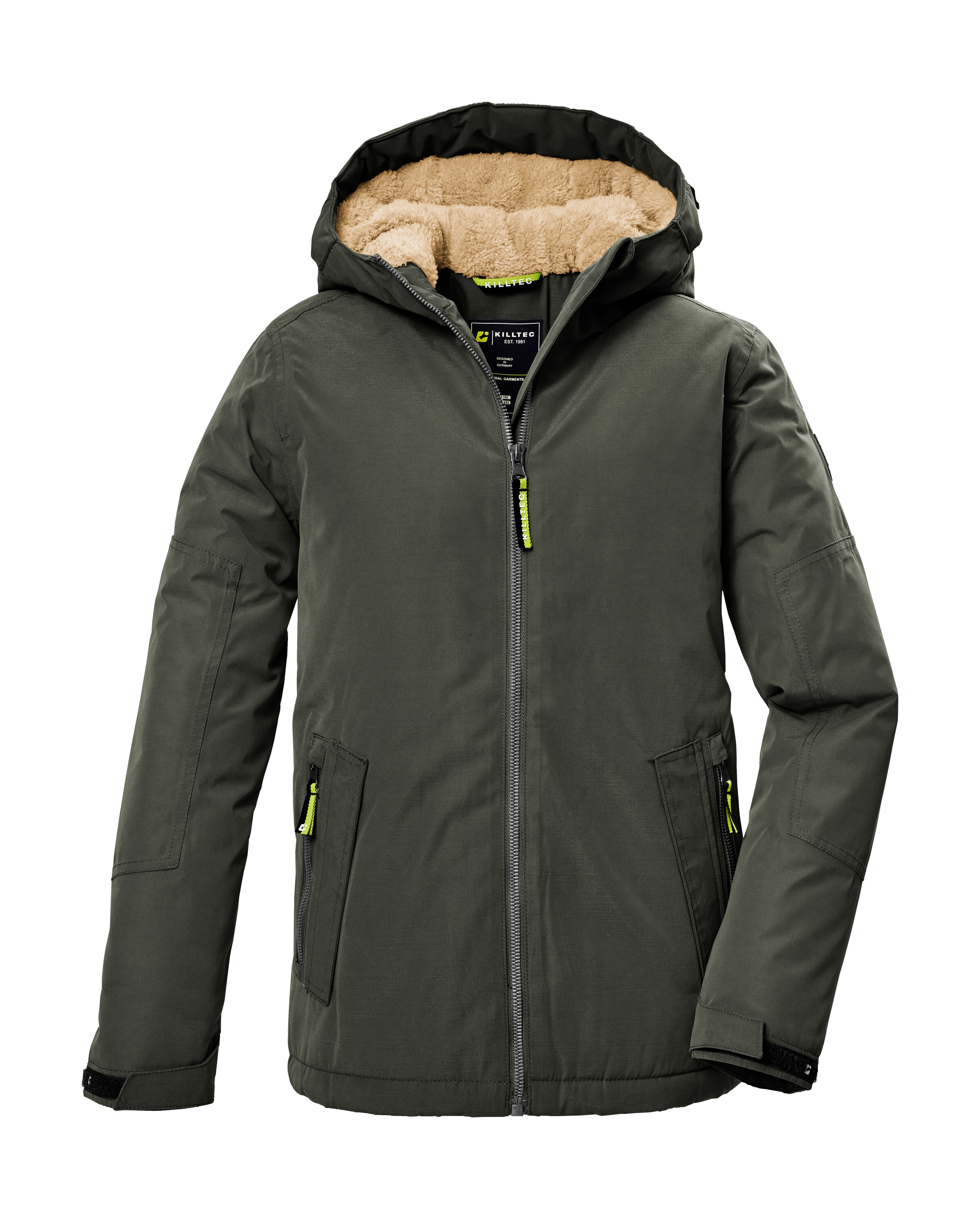 Killtec Funktionsjacke »KOW 377 BYS JCKT«, Wasserdichte Funktionsjacke mit Kapuze, warmem Futter und Kinnschutz
