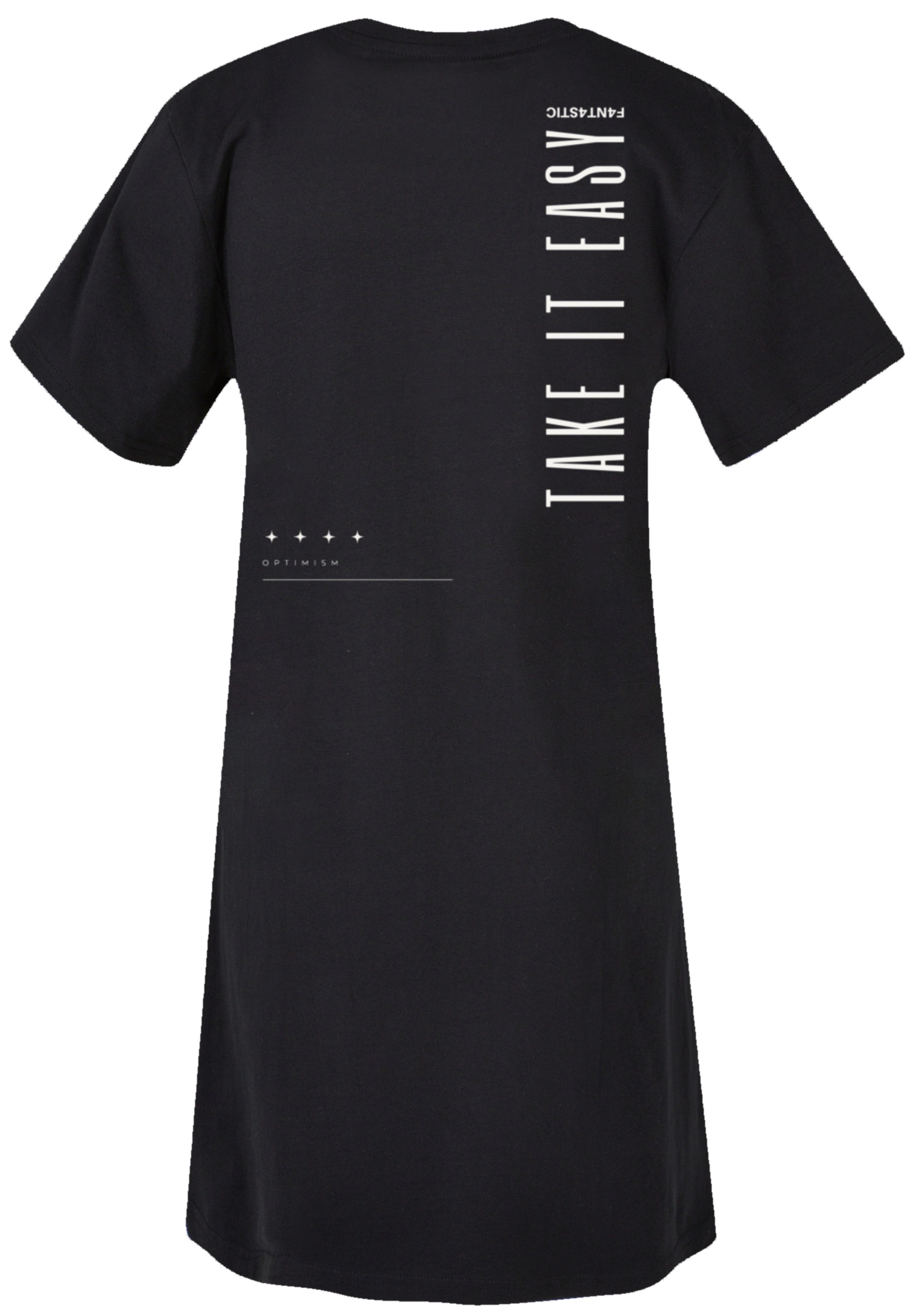 F4NT4STIC Shirtkleid »Take It Easy Text Damen T-Shirt Kleid«, Print