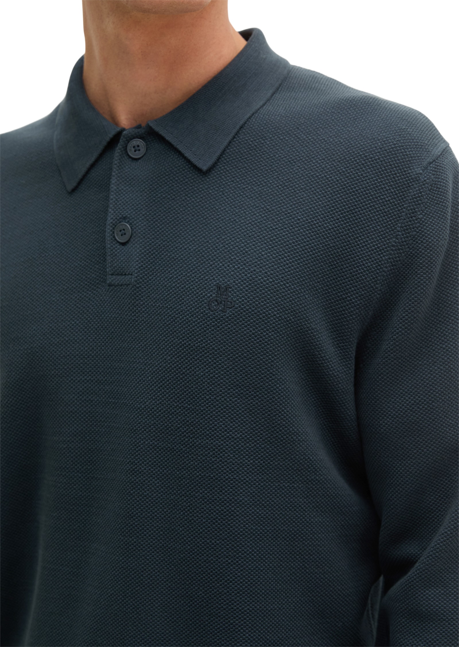 Marc O'Polo Langarm-Poloshirt »aus reiner Bio-Baumwolle«