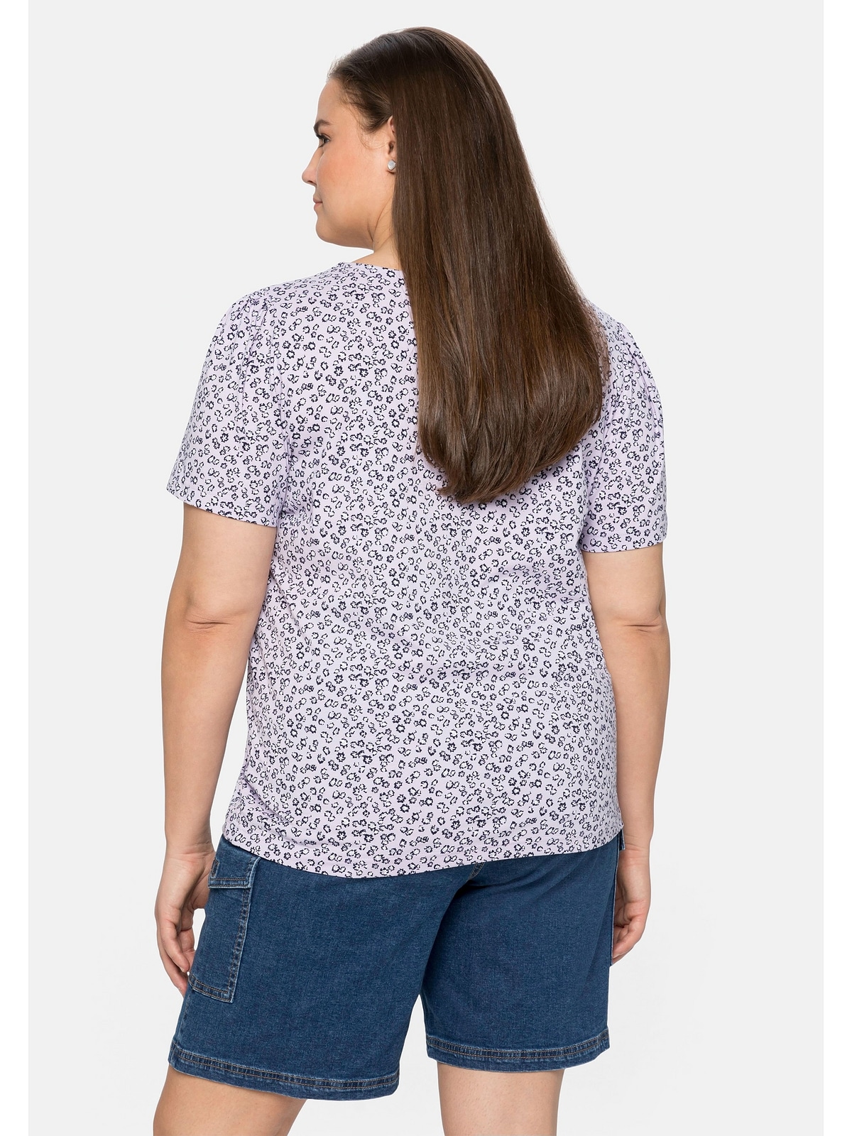 Sheego T-Shirt »Große Größen«, mit zartem Alloverdruck