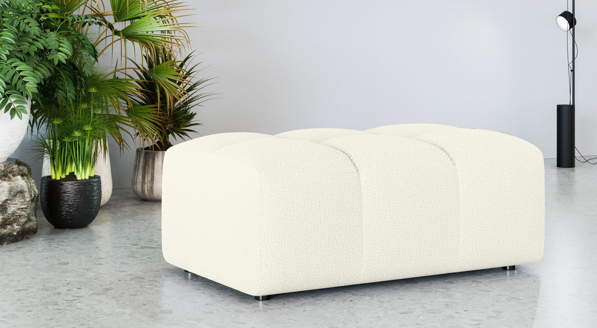 OTTO home Polsterhocker "TUURE Sitzhocker, Bubble-Optik, Maße B/T/H: 124/80/46 cm" moderne Steppung, hoher Sitzkomfort und modernes Design