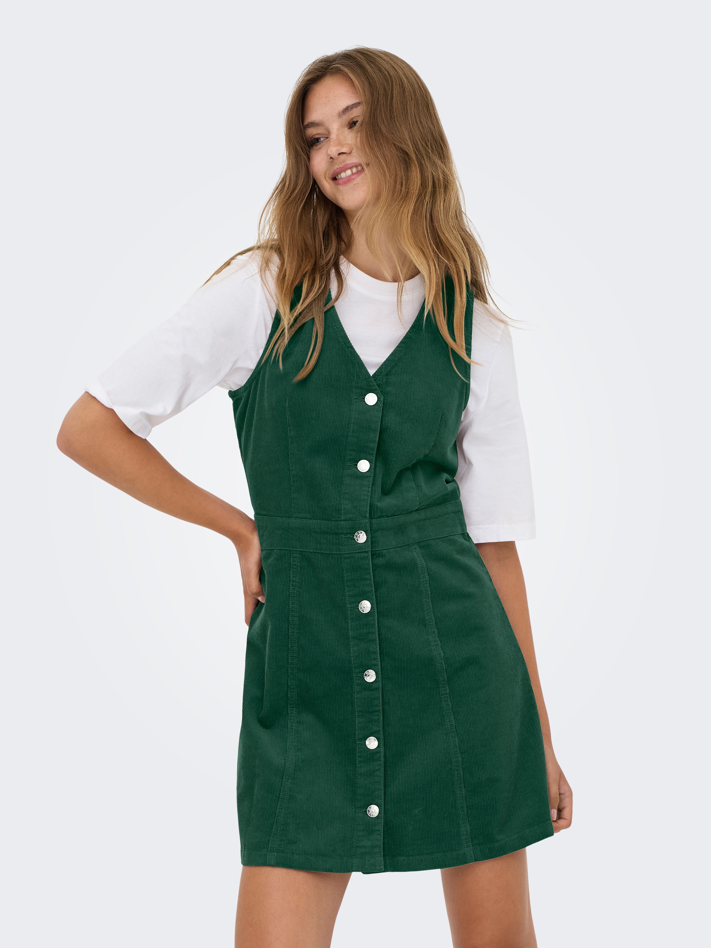 ONLY 1100000002199 "ONLMOXIE S/L BUT CORD DRESS CC PNT" Baumwolle, regular fit