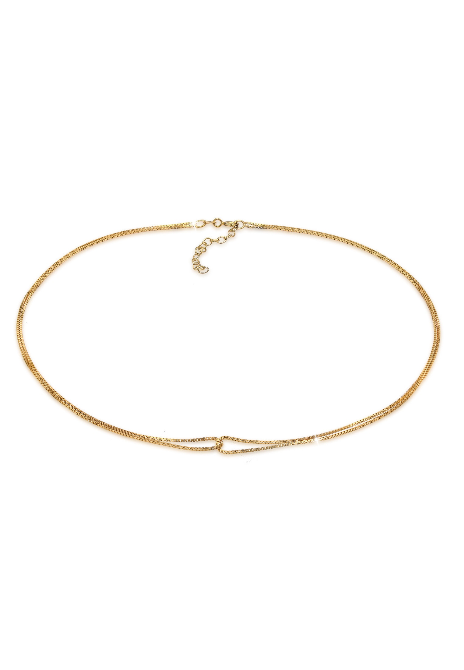 ELLI Damen Choker "Halskette Choker Verschlungen Venezianer 925 Silber", ohne Stein, Silber 925 (Sterlingsilber), gold, Silber 925 (Sterlingsilber),