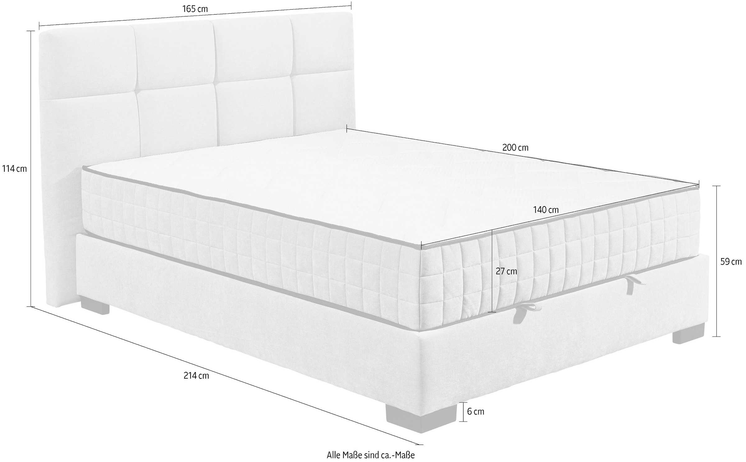 ED EXCITING DESIGN Boxbett »Nagol«, mit Bettkasten, mit Wendematratze, erhältlich in verschiedenen Breiten