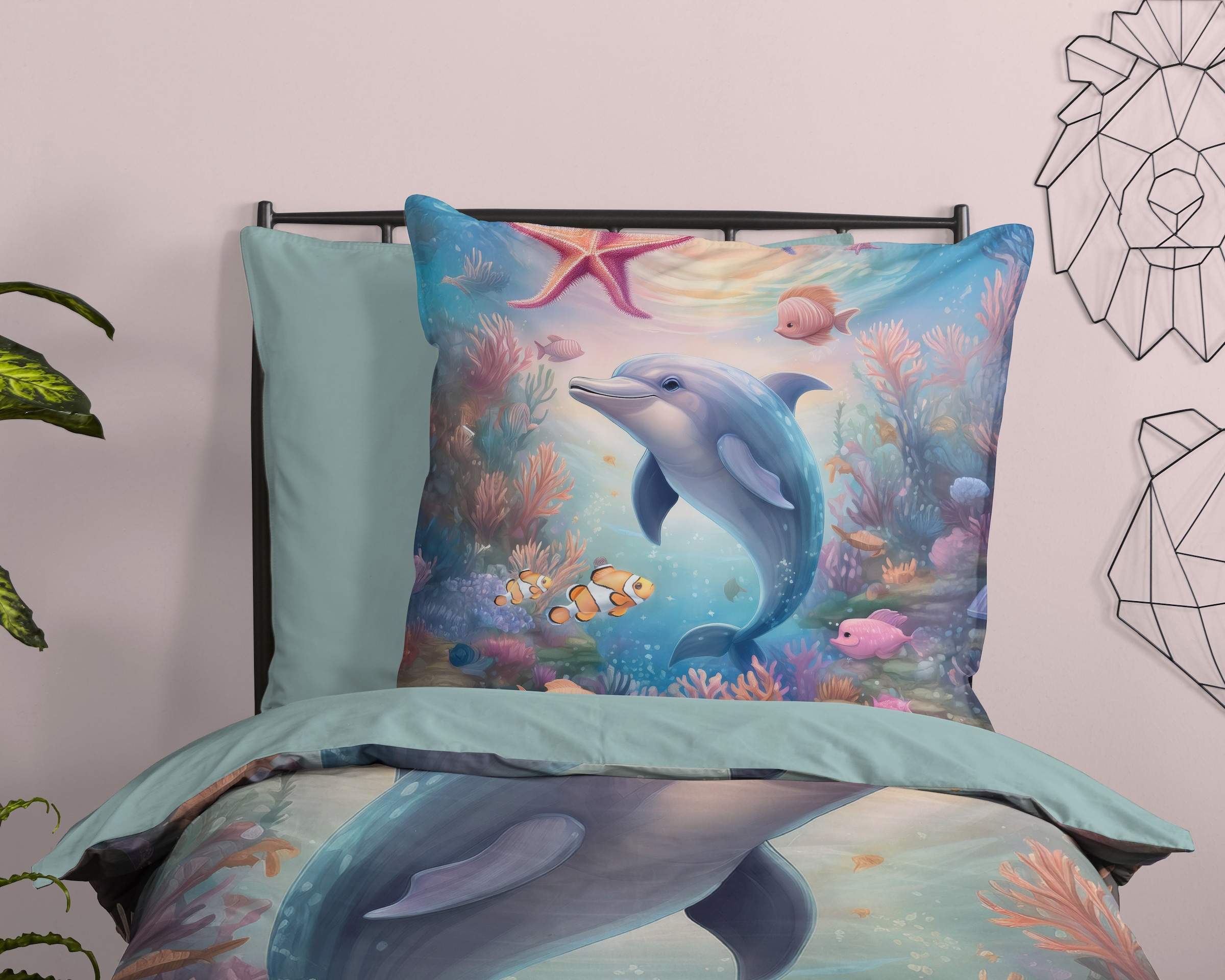 good morning Kinderbettwäsche »Baya« 2 Baumwolle, Renforcé, 135x200, Wendeoptik, Kind, Delfin, Blau