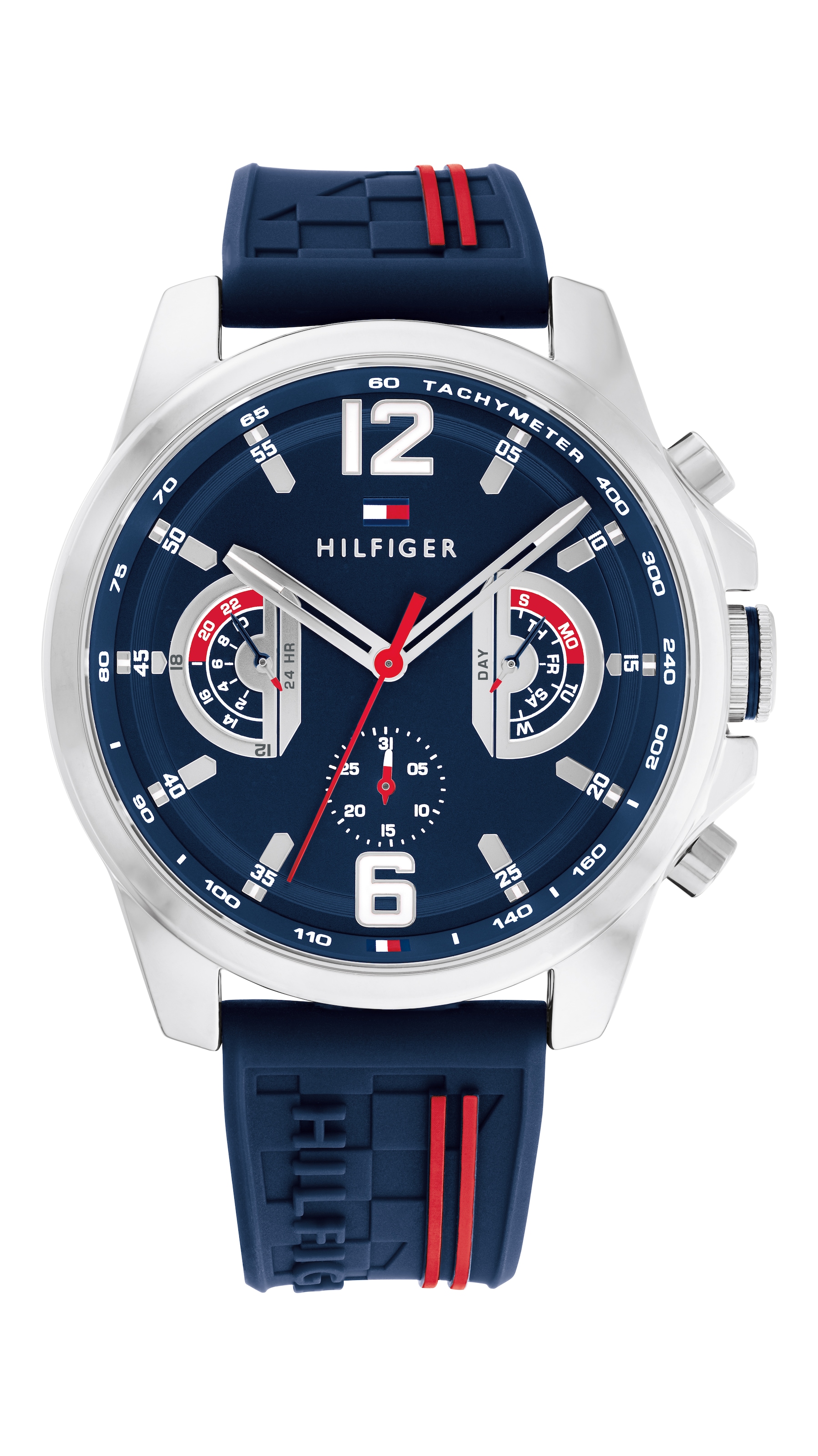Tommy Hilfiger Multifunktionsuhr »TUCKER« Quarzuhr, Armbanduhr, Herrenuhr, Silikonarmband, analog