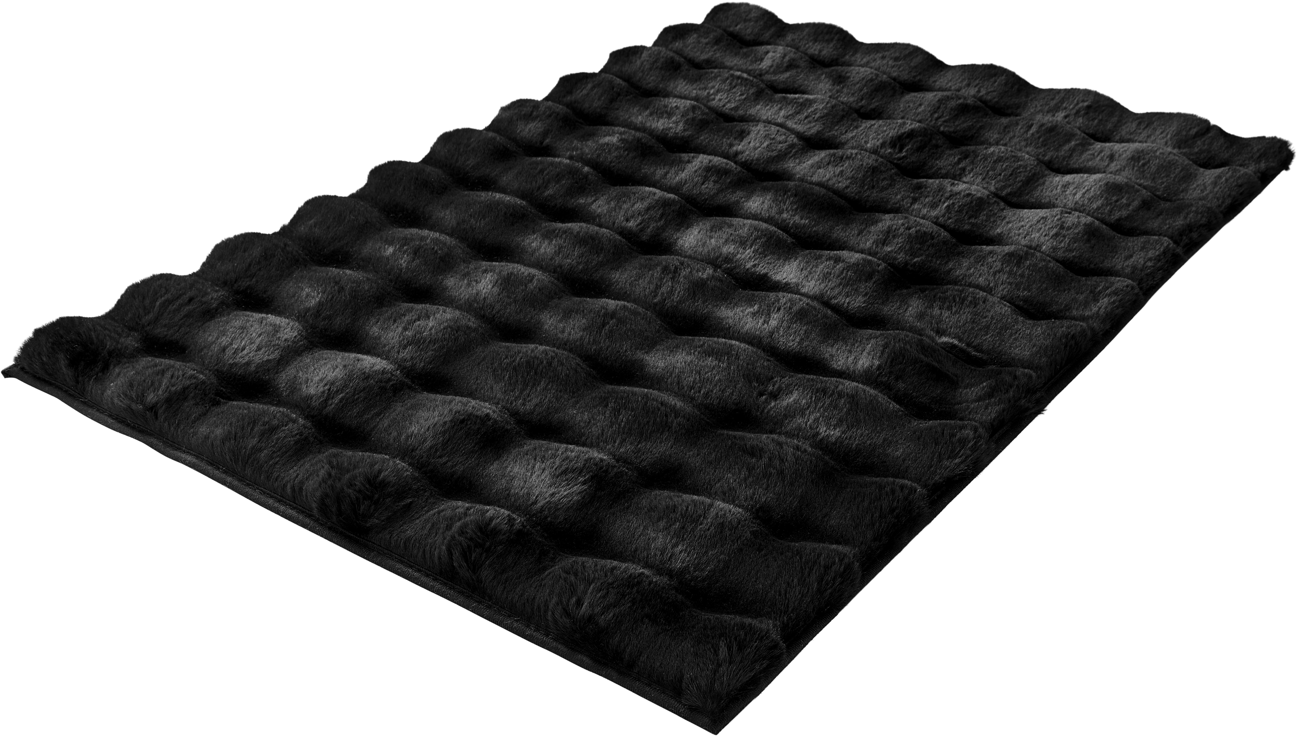 Kleine Wolke Badematte "Cloud, Badvorleger, Badezimmer Teppich" Höhe 28 mm rutschhemmend beschichtet fußbodenheizungsgeeignet Badteppich, Uni Farben, Hoch-Tief Effekt, besonders weich