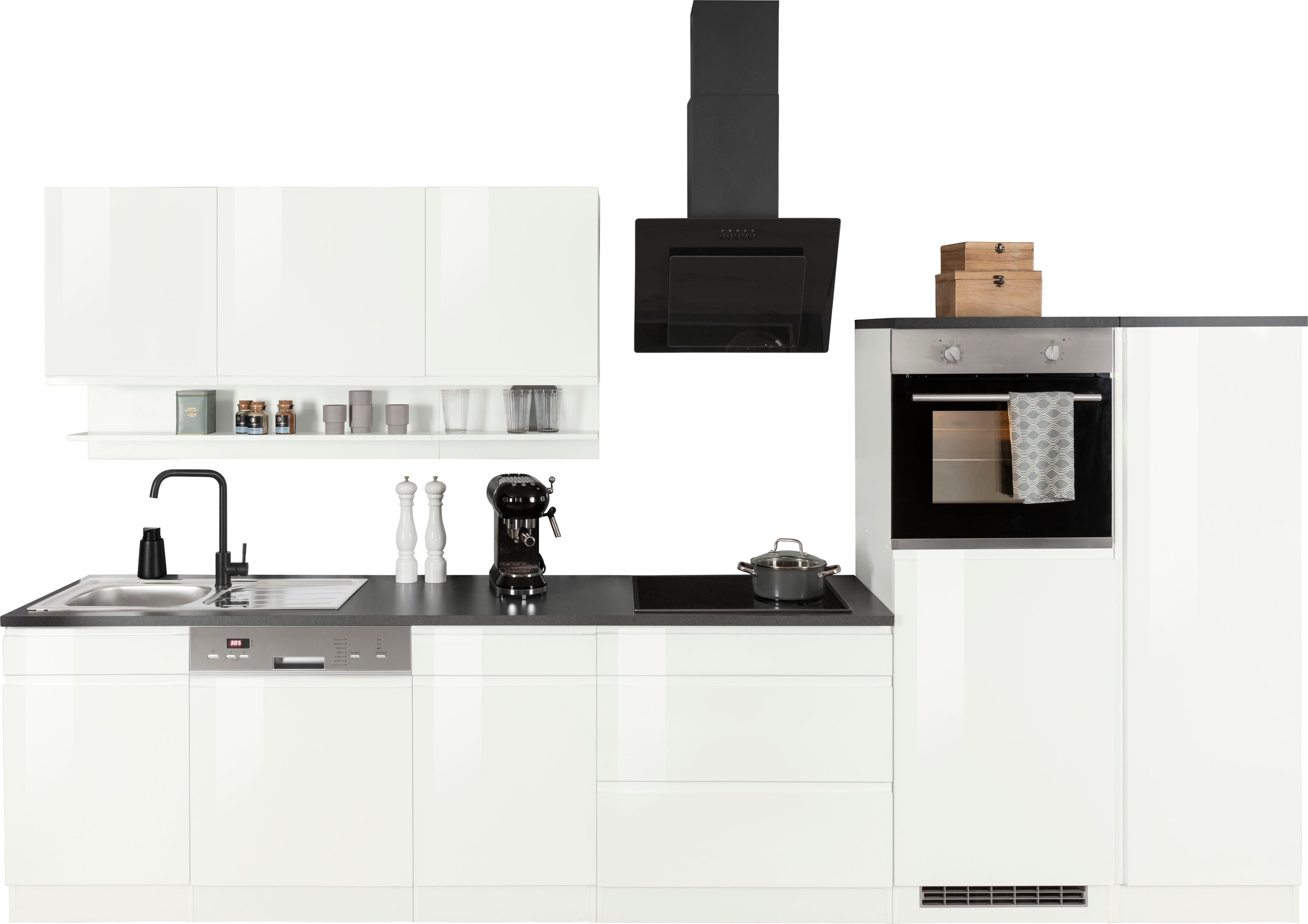 HELD MÖBEL Küchenzeile "Virginia", Breite 350 cm, wahlweise mit Induktion günstig online kaufen