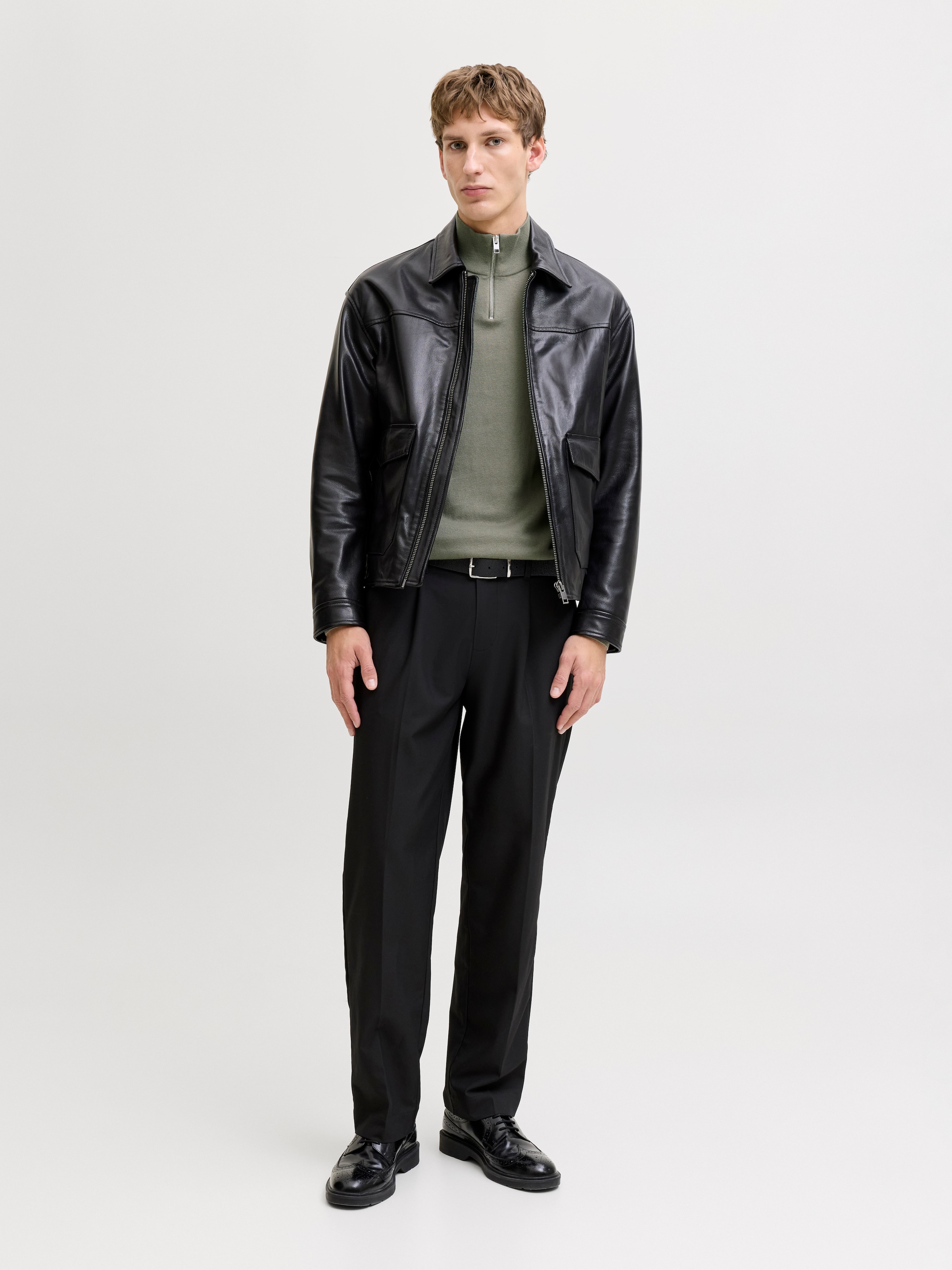 Jack & Jones Troyer »JJEEMIL KNIT HALF ZIP NOOS« Baumwollmischung, regular fit