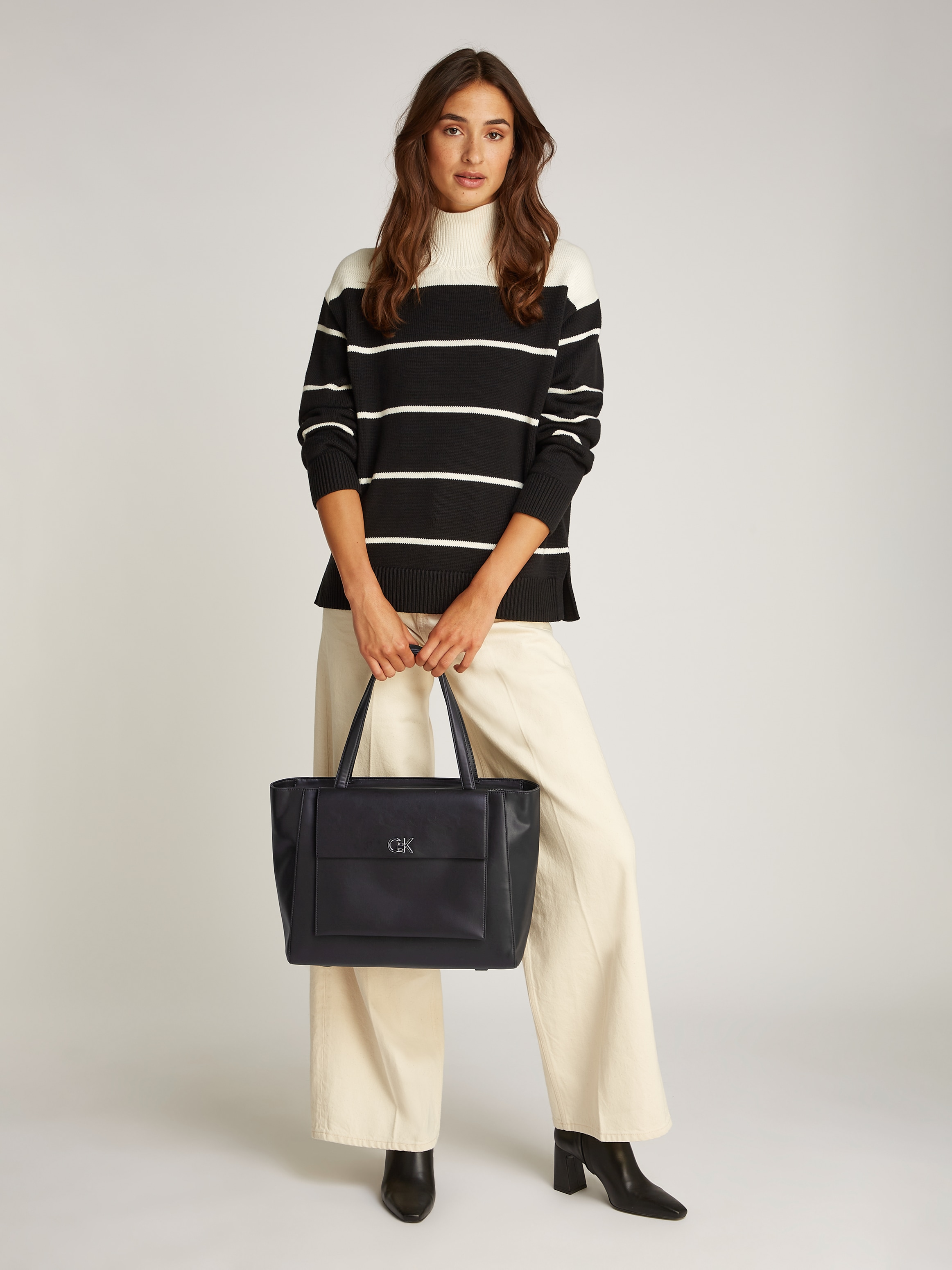 Calvin Klein Shopper »CK MEDIUM SHOPPER W/POCKET«, Henkeltasche, große Umhängetasche mit Tragegriffen