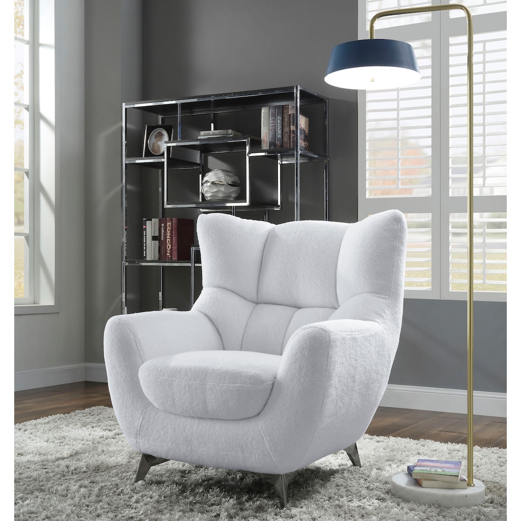ATLANTIC home collection Sessel »Shawn«, mit Federkern, trendy Bezug mit Teddyoptik