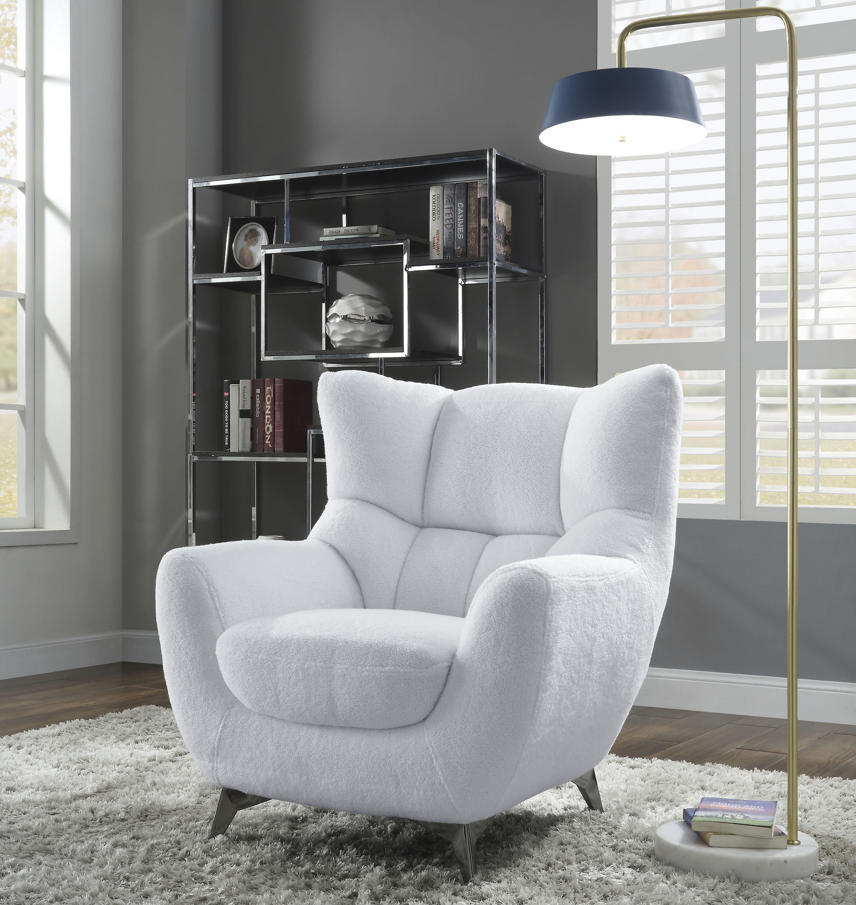 Sessel, mit Federkern, trendy Bezug mit Teddyoptik
