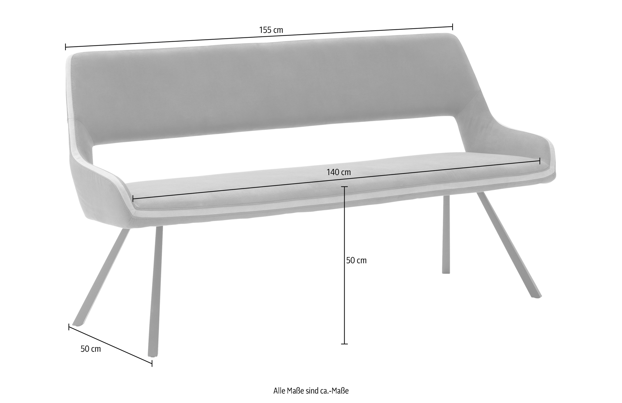 MCA furniture Sitzbank »Bayonne«, bis 280 kg belastbar, Sitzhöhe 50 cm, wahlweise 155 cm-175 cm breite