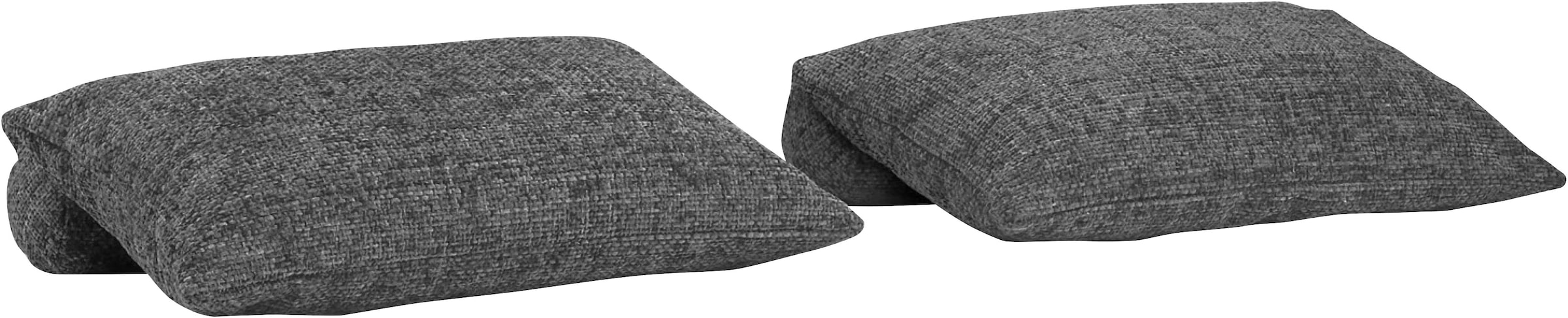 Dekokissen, grau, SET ONE BY MUSTERRING, Strukturstoff, Dekokissen_Sitzkissen_Kissenhüllen, "Baldwin", 4-teiliges Kissenset, passend zum Bett Baldwin