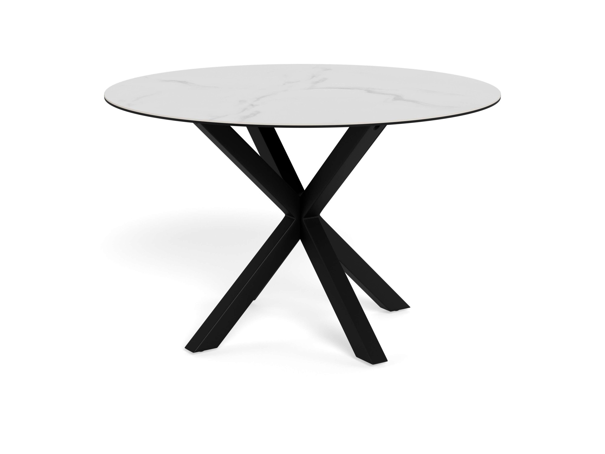 ACTONA GROUP Esstisch "Heaven, runde Tischplatte aus Keramik o. Glas & belastbar bis 100 kg" Esstisch, OTTOs Choice, Tischplatte aus rauer Keramik, schwarz gestell, Rund, 119x75,5