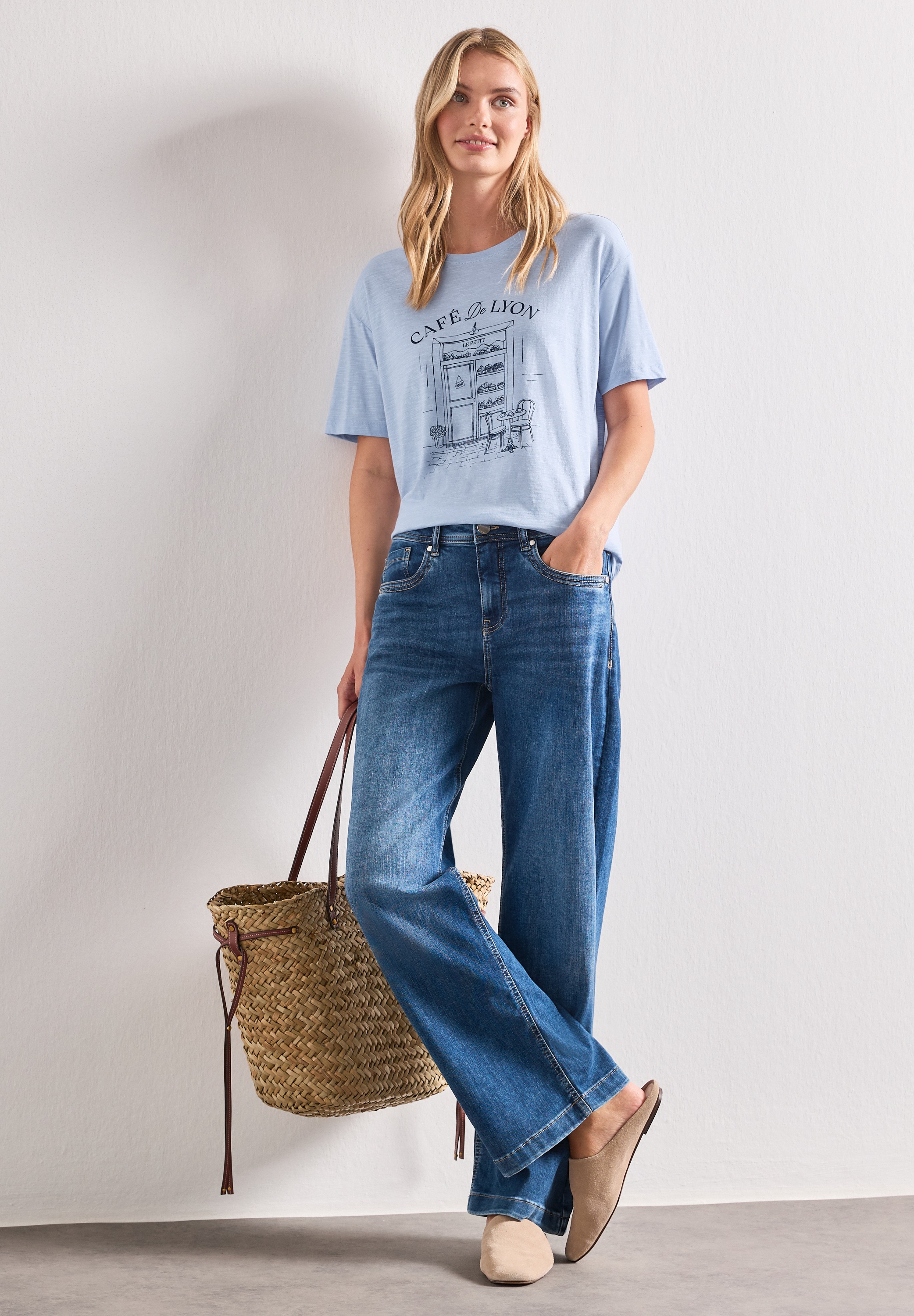 STREET ONE Rundhalsshirt Sommershirt mit Frontprint