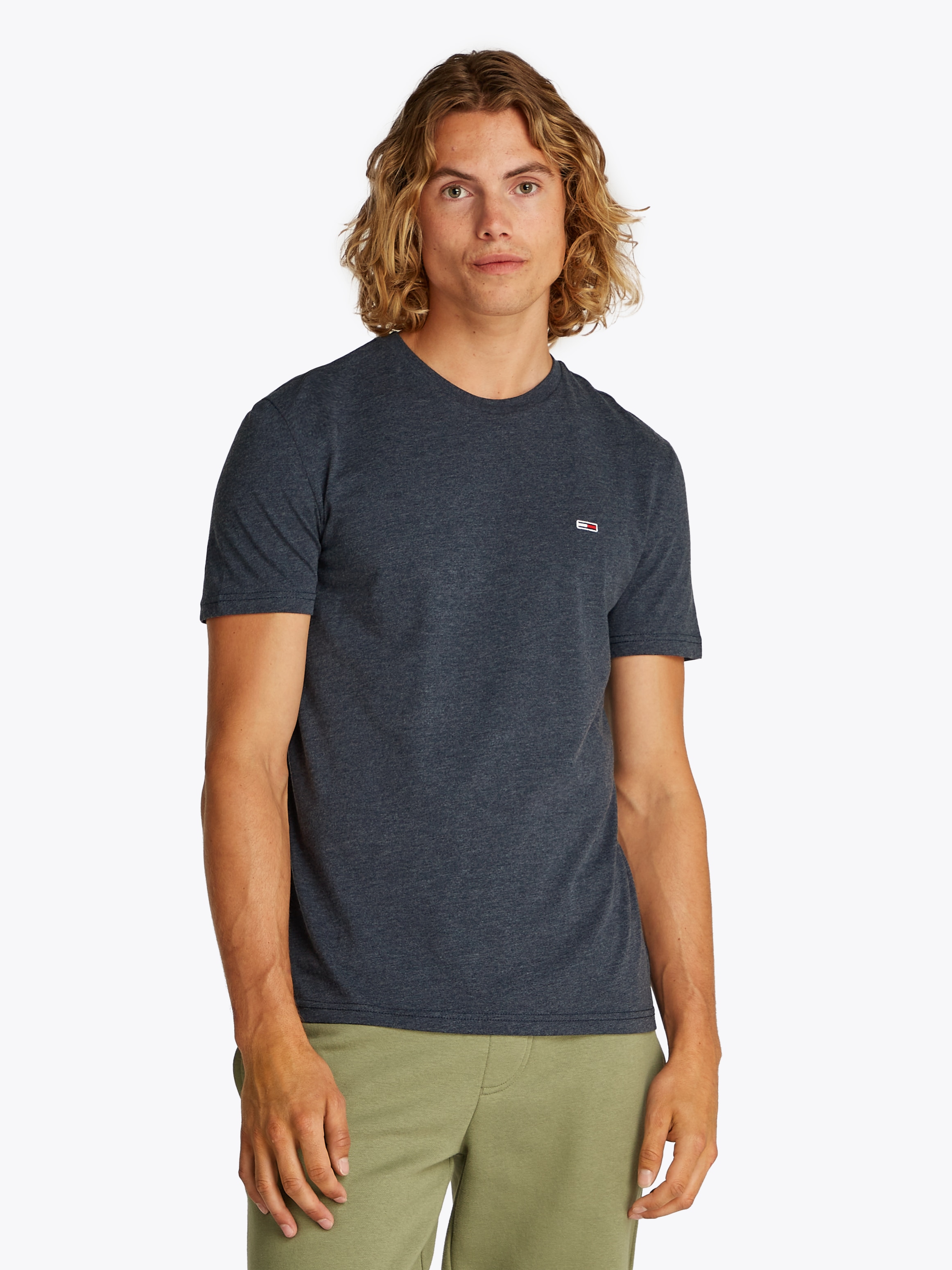 Tommy Jeans T-Shirt »TJM XSLIM JASPE HTR TEE EXT«, in Melange-Optik