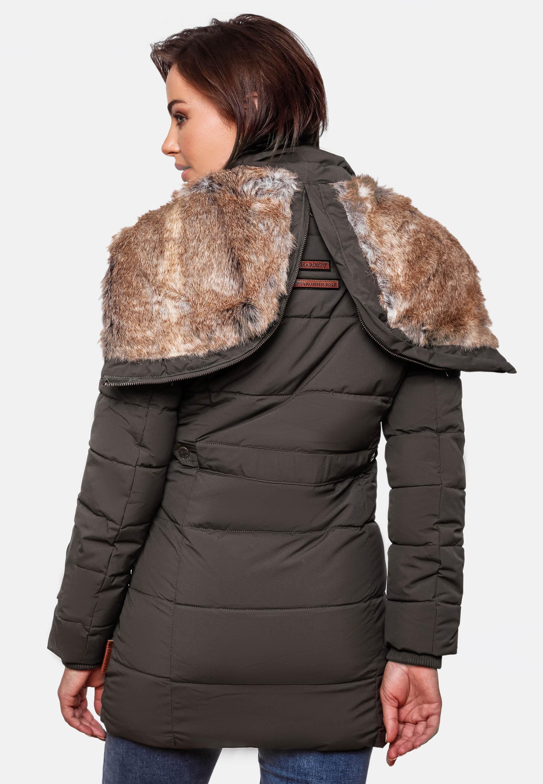 Marikoo Wintermantel »Lieblings Jacke«, | für m. bestellen stylischer Kunstpelz-Kapuze BAUR Winter Steppmantel