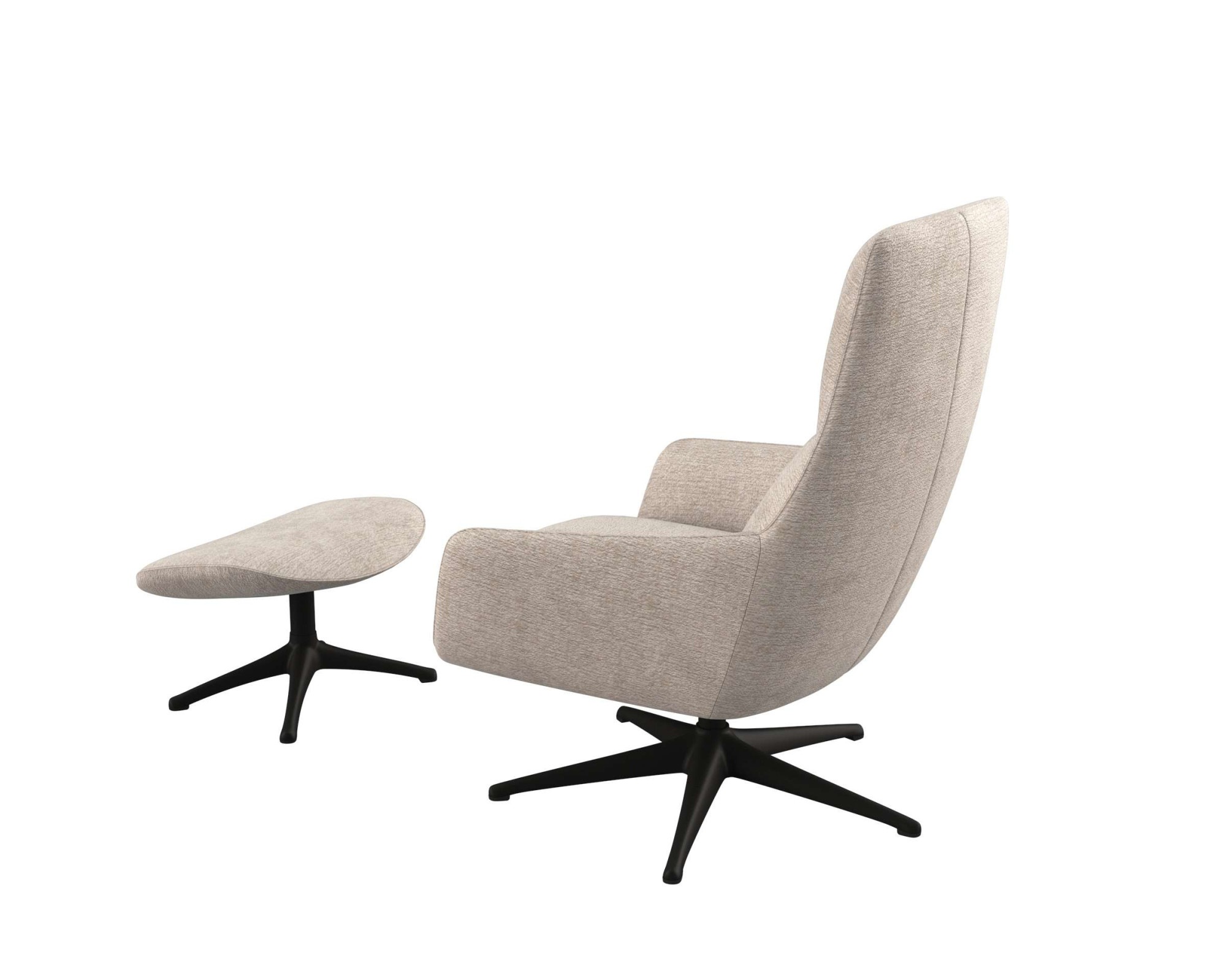 FLEXLUX Drehsessel »Marinella, Relaxsessel, TV-Loungesessel, Polstersessel,«, Liegefunktion, drehbar, Fuß schwarz