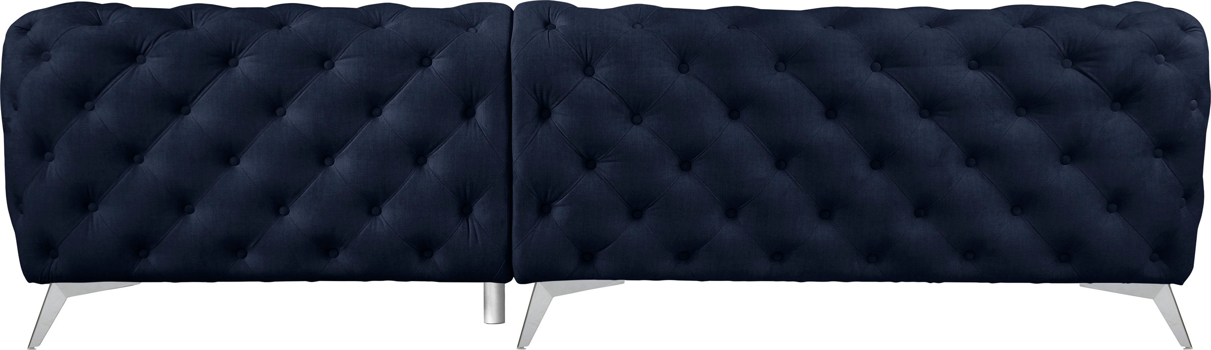 Leonique Chesterfield-Sofa »Ecksofa GLYNIS L-Form mit Wellenunterfederung, Maße B/T/H 264/204/75cm«, aufwändige Knopfheftung, moderne Chesterfield Optik, Fußfarbe wählbar