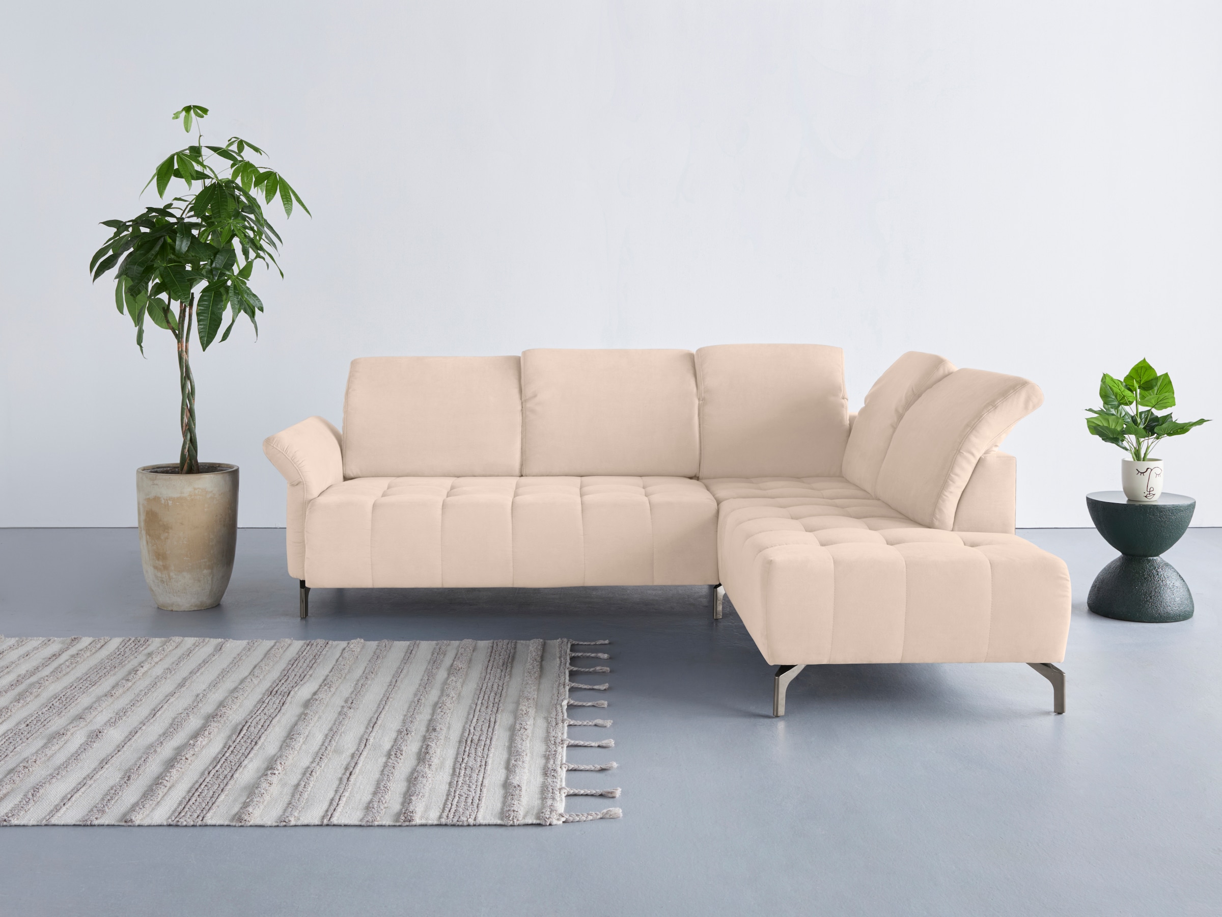 INOSIGN Ecksofa "Fresh L-Form", Federkern, wahlweise Kopfteilverstellung un günstig online kaufen