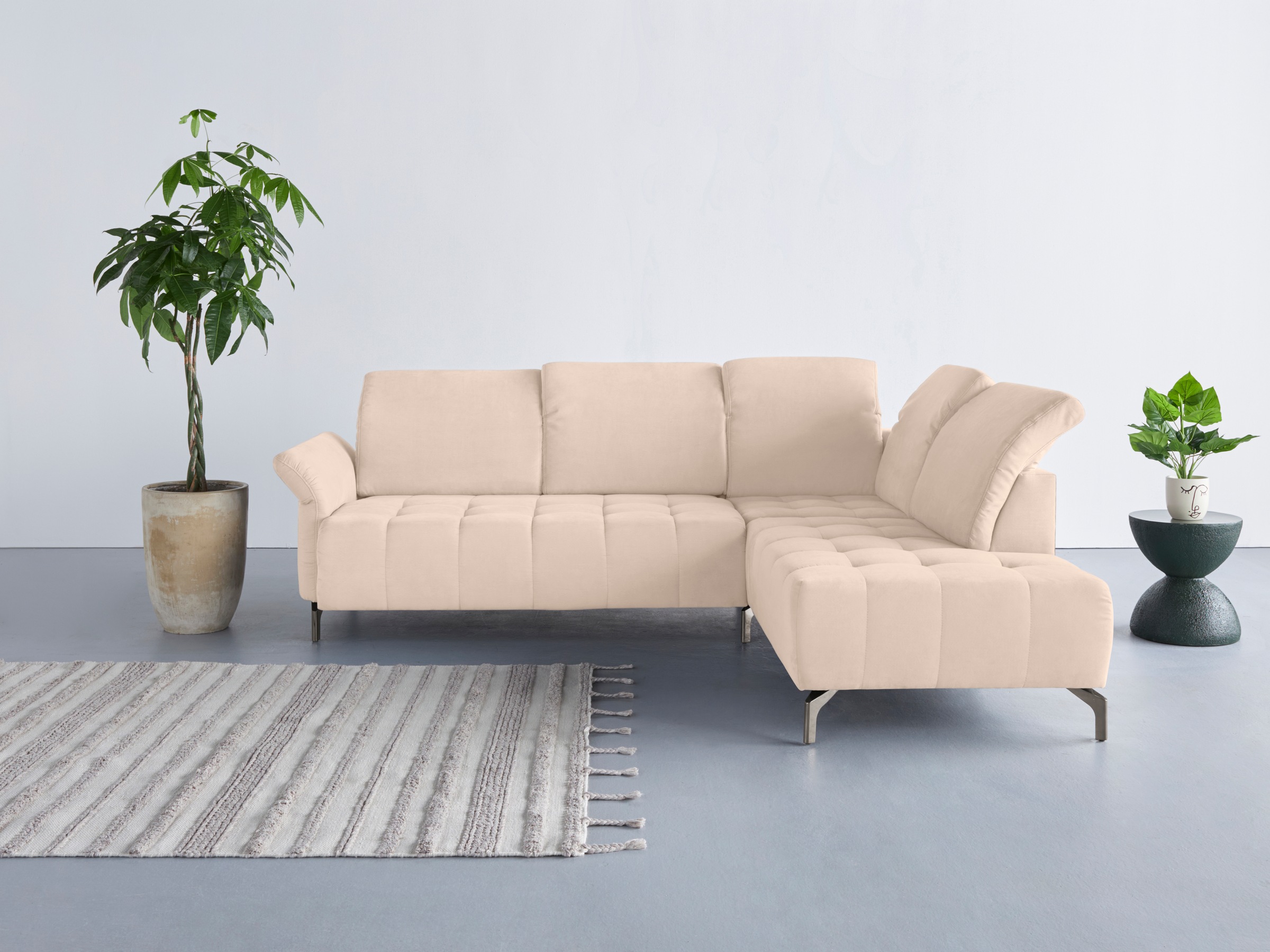 OTTO home Ecksofa "Fresh L-Form" Federkern, wahlweise Kopfteilverstellung und motorischer Vorziehsitz