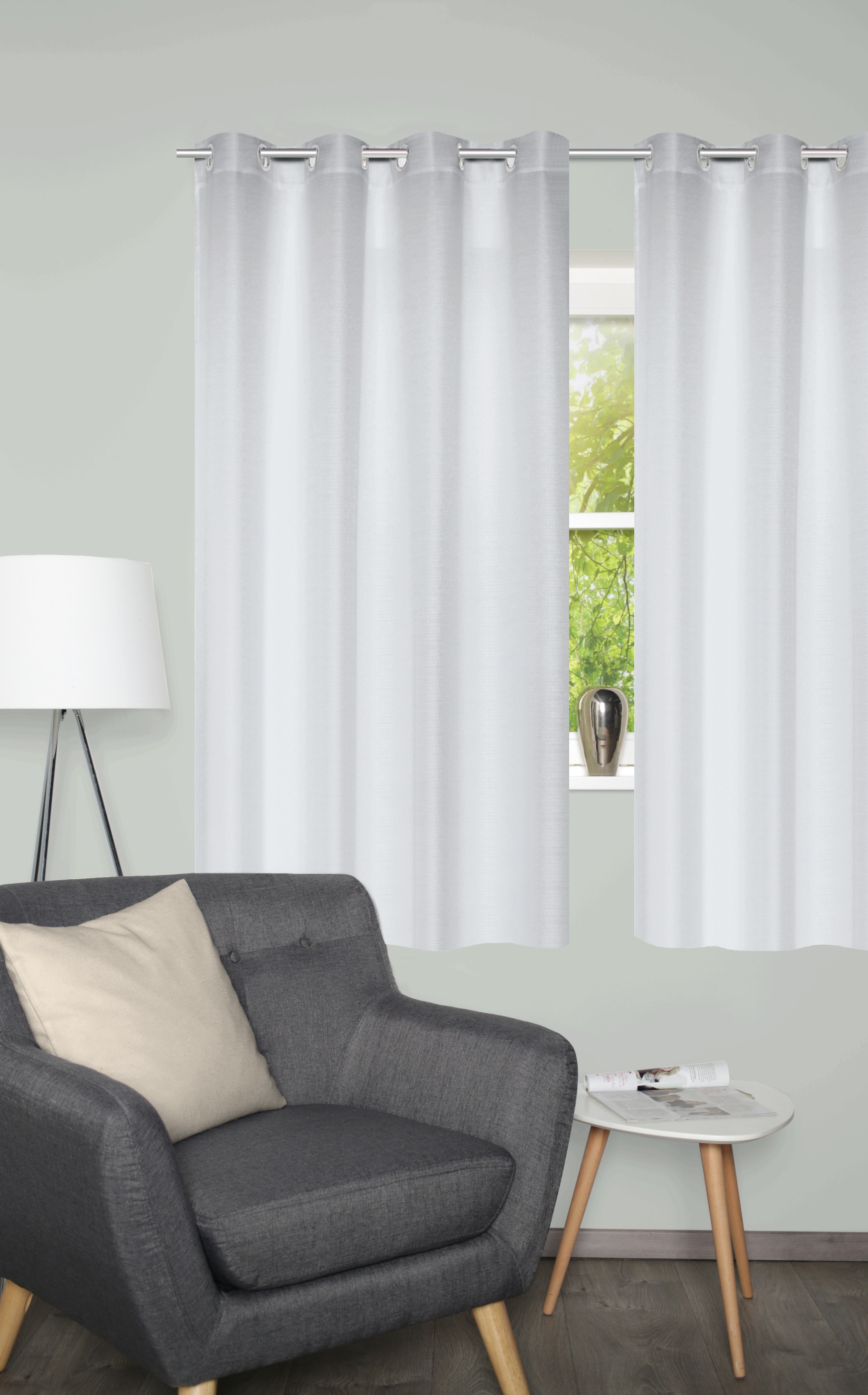 Home Basics Vorhang "BENOGA 2er SET" Ösen 2 Stk. tlg. SET, Ösenschal, Uni, günstig online kaufen