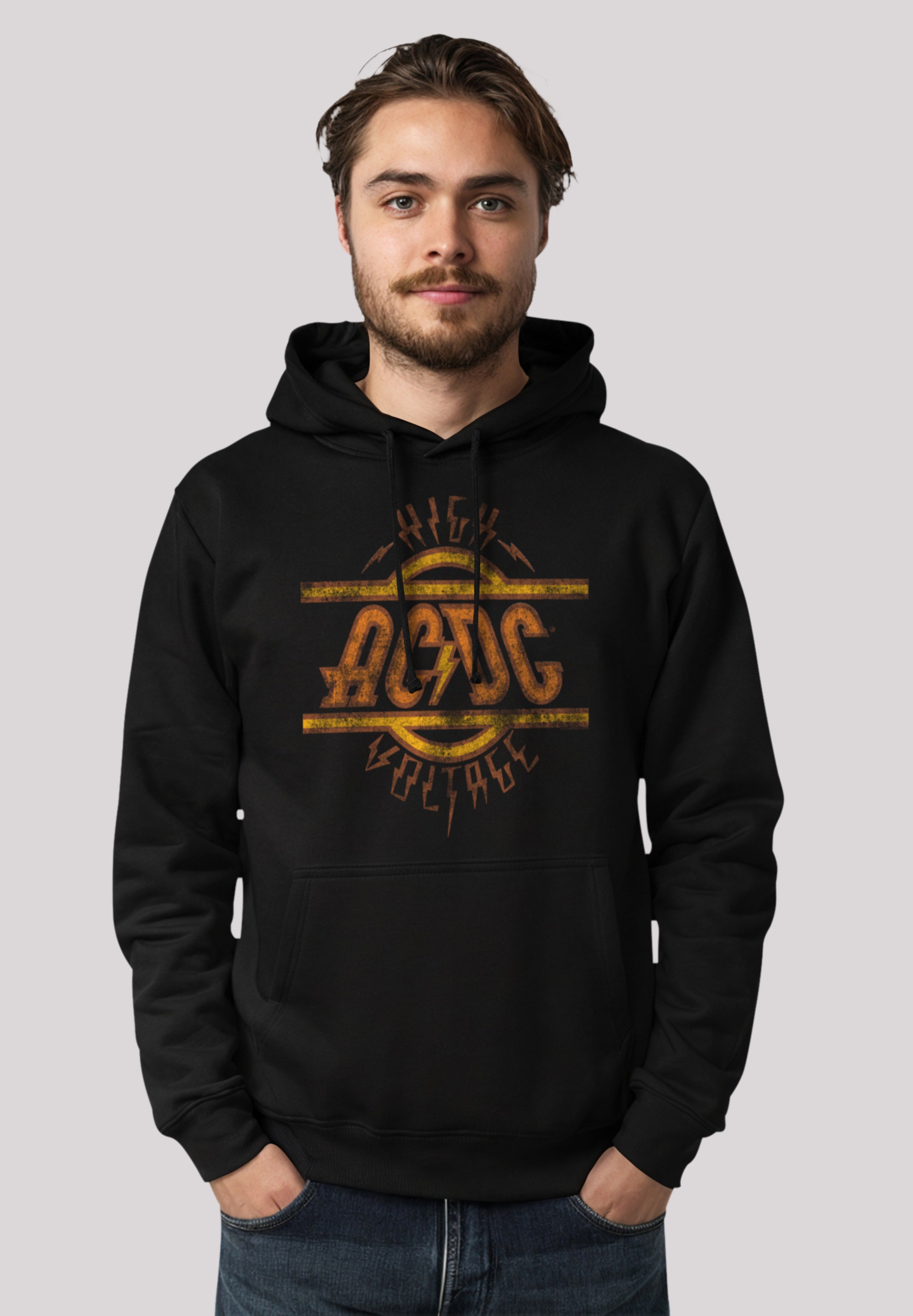 F4NT4STIC Kapuzenpullover "AC/DC Rock Musik Band High Voltage Logo Distress günstig online kaufen