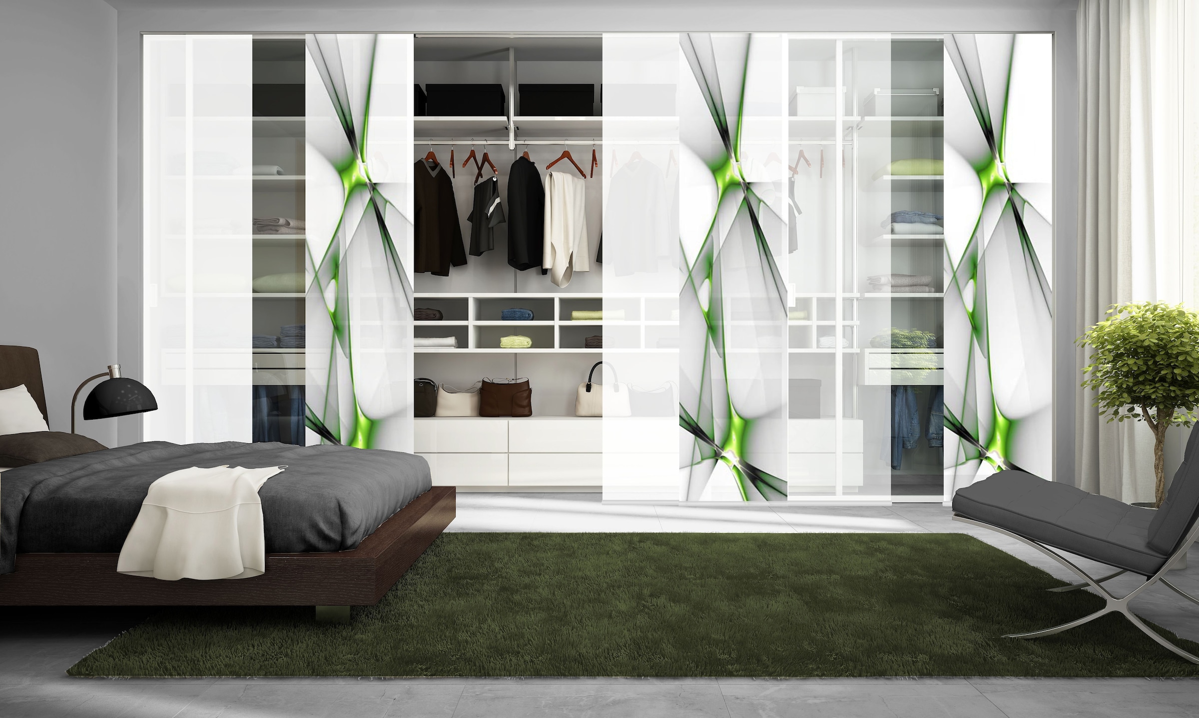 HOME WOHNIDEEN Schiebegardine »FRANKLIN« Klettband 1 Stk. tlg. HxB: 245x60, inkl. Befestigungszubehör