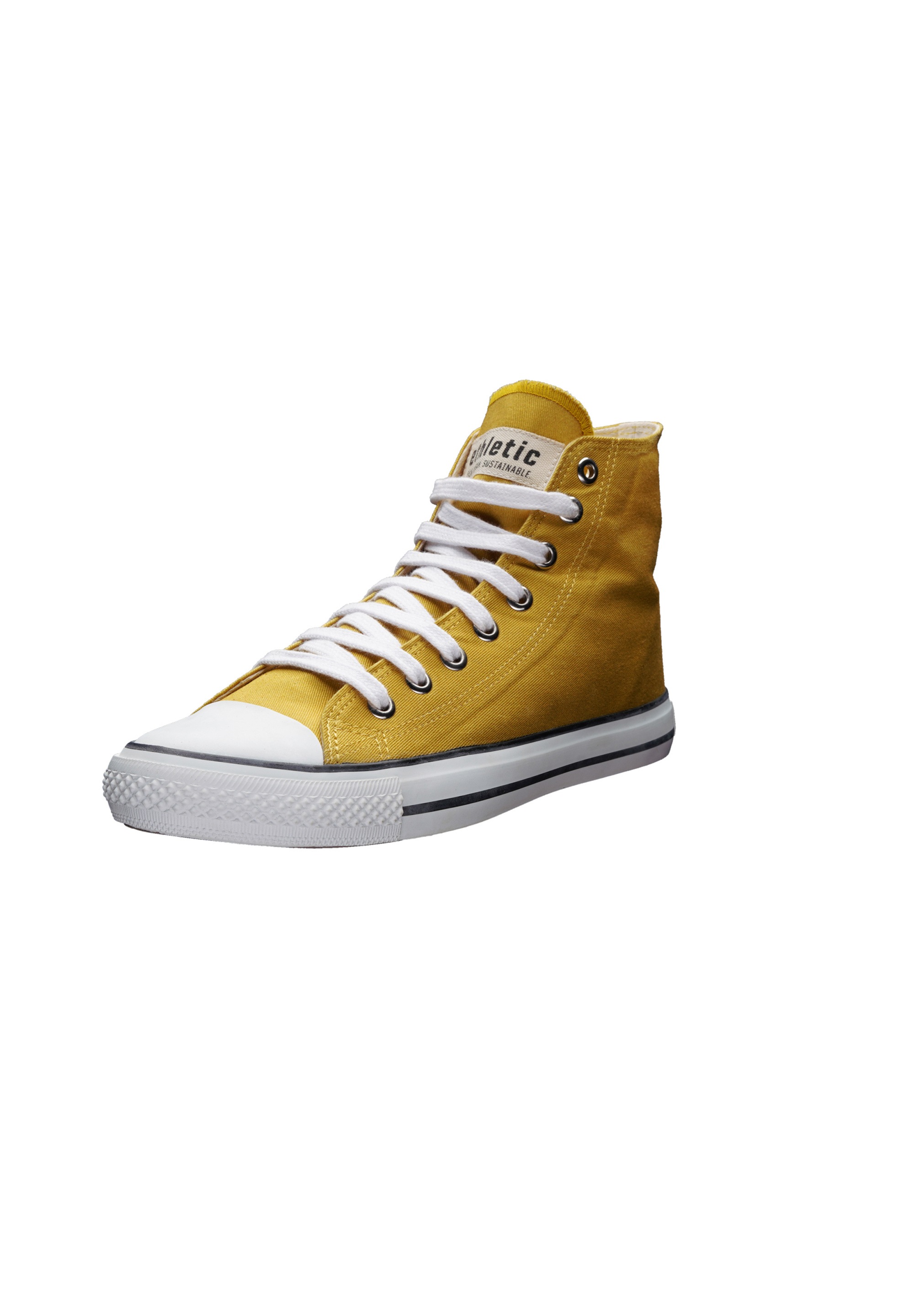 ETHLETIC Damen Sneaker "White Cap Hi Cut", Gr. 40, gelb, Obermaterial: 100% Baumwolle; Futter: 100% Baumwolle; Decksohle: 100% Baumwolle; Sohle: 100%