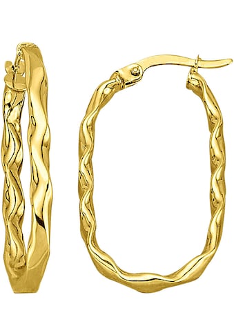 Paar Creolen »Schmuck Geschenk Gold 375 Ohrschmuck Ohrringe Struktur«