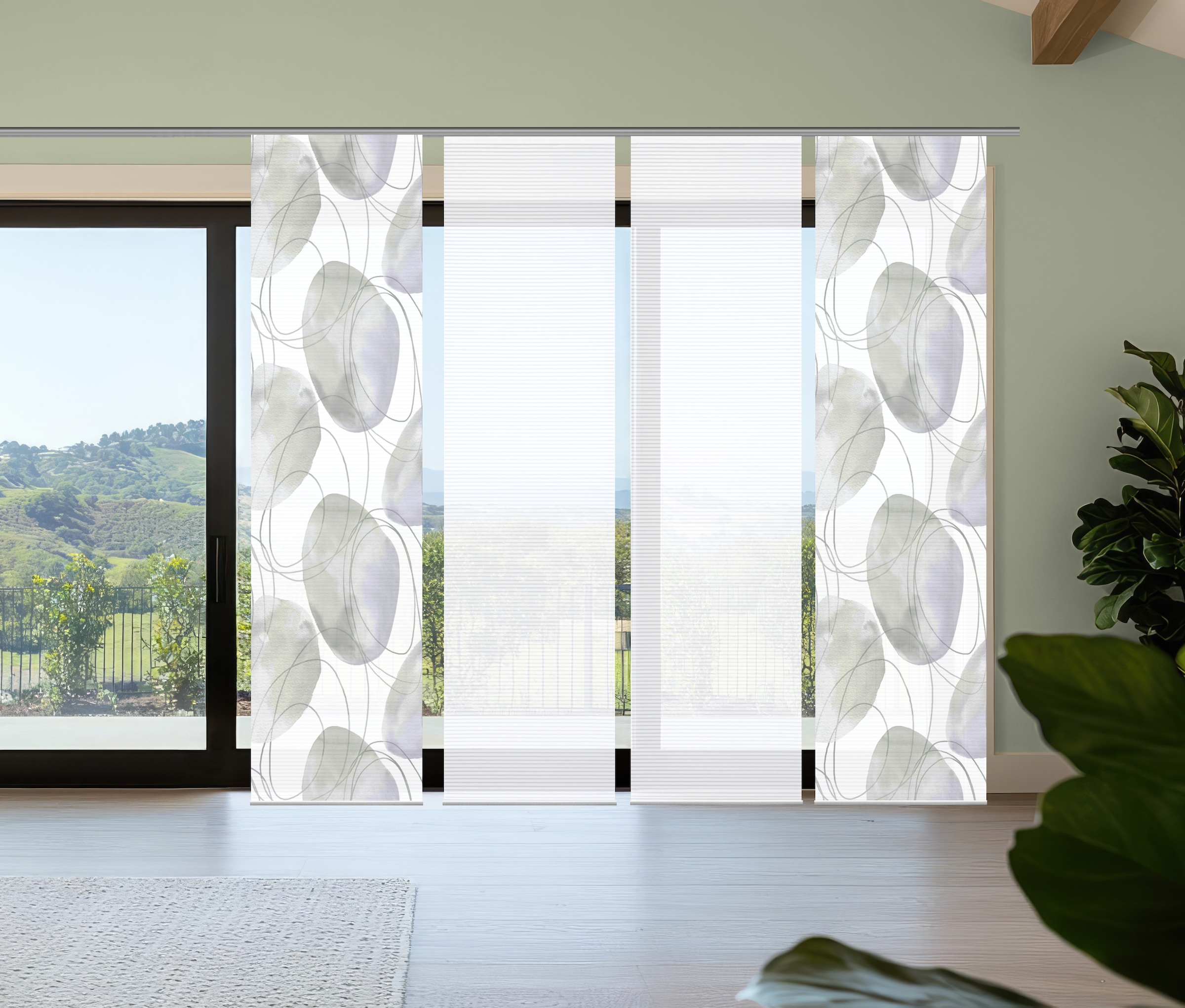 HOME in green Schiebegardine "ELLRIK" Paneelwagen 4 Stk. tlg. Bambusoptik, günstig online kaufen