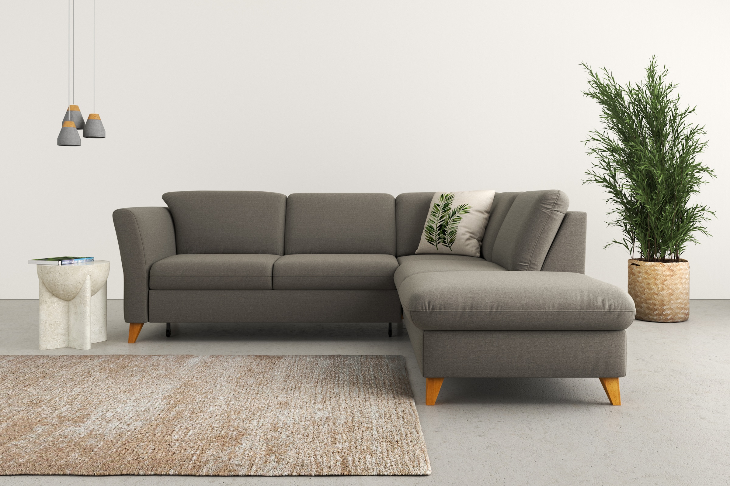 Home affaire Ecksofa »Trelleborg L-Form«, Federkern-Polsterung, wahlweise mit Bettfunktion und Stauraum