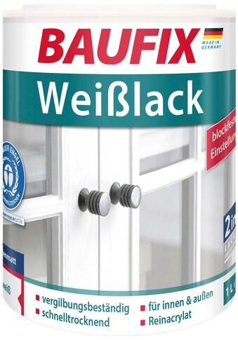 Baufix Weißlack »Weißlack seidenmatt« 1 Liter...