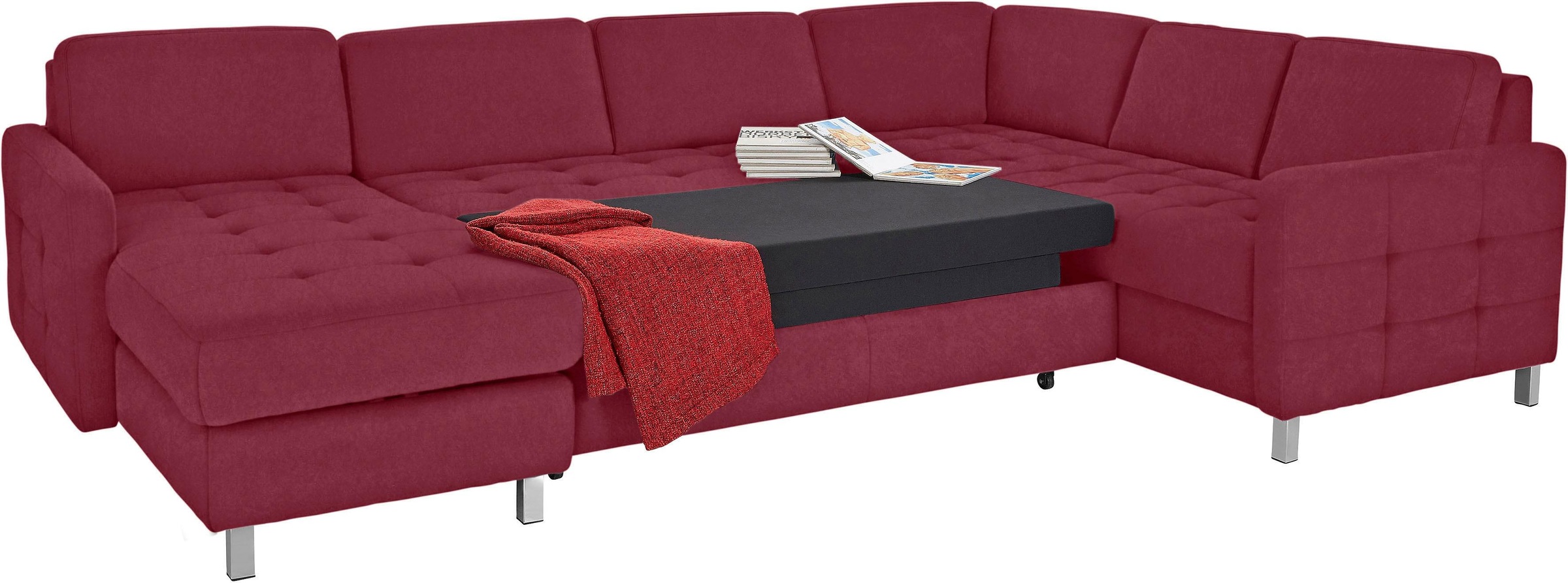 sit&more Wohnlandschaft "Pablo U-Form" wahlweise mit Bettfunktion und Bettk günstig online kaufen