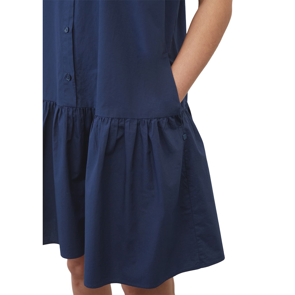 Damenmode Kleider Marc O'Polo DENIM Blusenkleid »aus Baumwoll-Popeline« blau