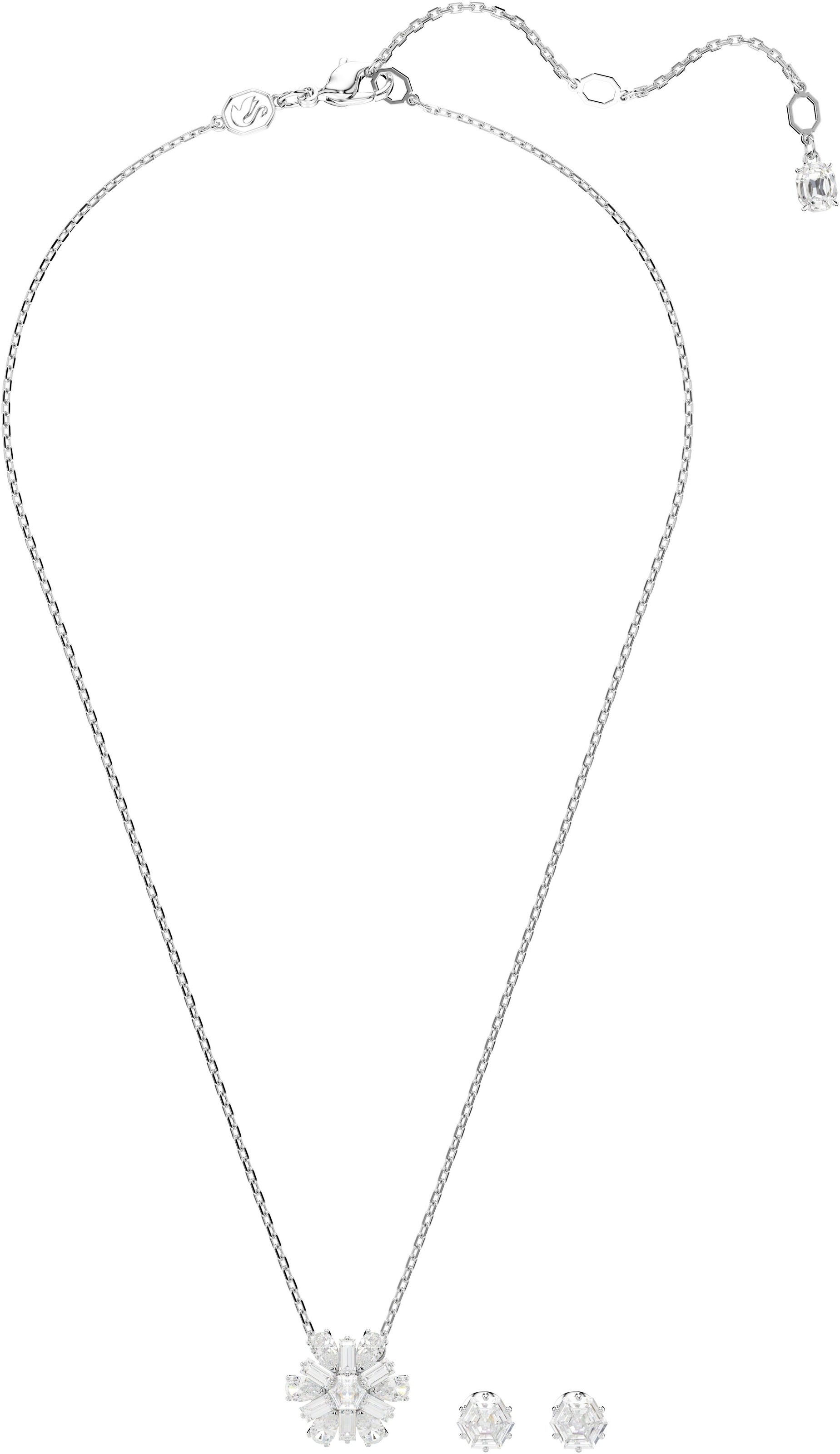Swarovski Ohrring und Ketten Set »Idyllia E Florere Schneeflocke, 5691486«, (Set, 3 tlg.), mit Swarovski® Kristallen
