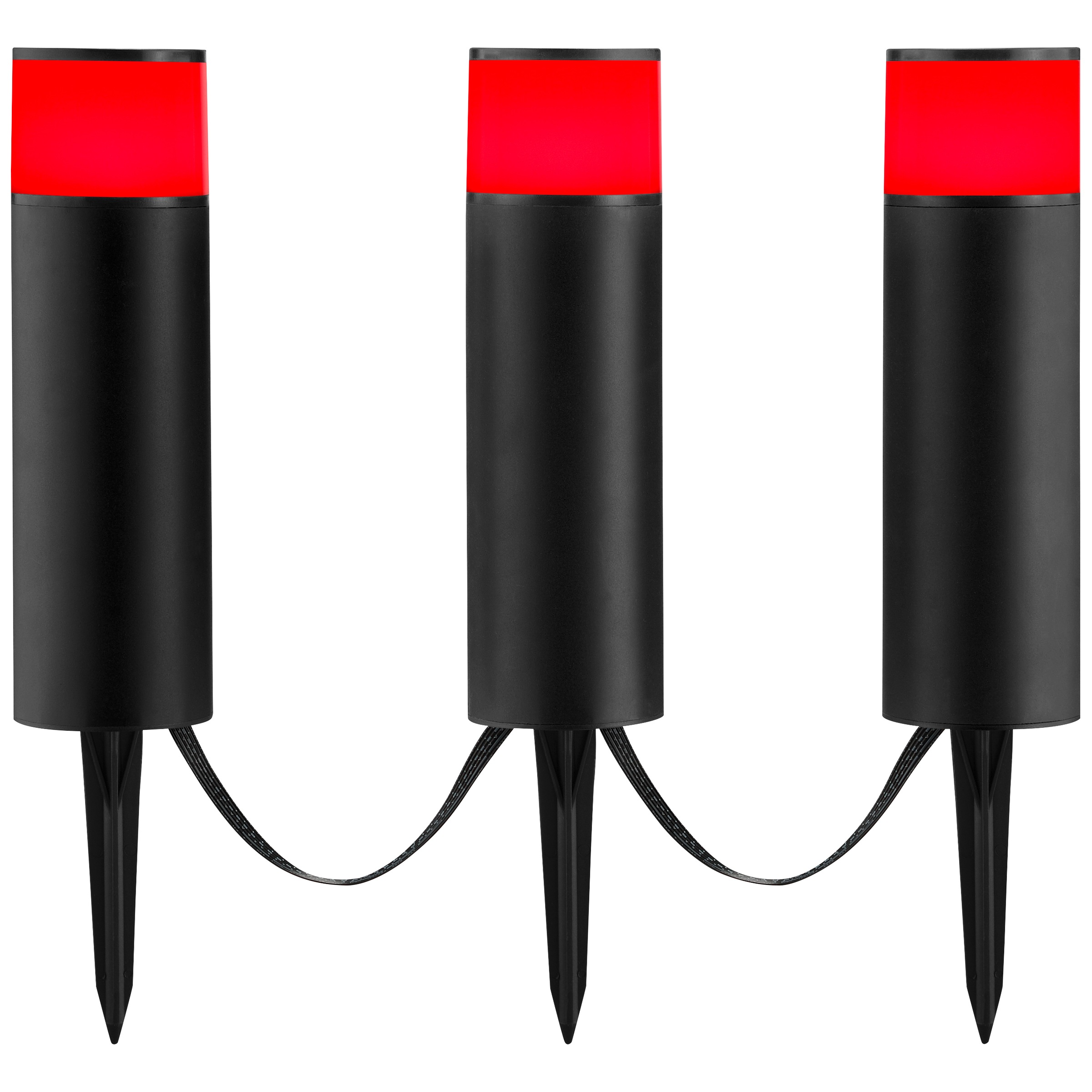 Brilliant LED Gartenleuchte »Dody« LED-Modul 3 Stk. warmweiß - kaltweiß LED Gartenspieß 3er Set, dimmbar, RGB, CCT, IP44, App steuerbar