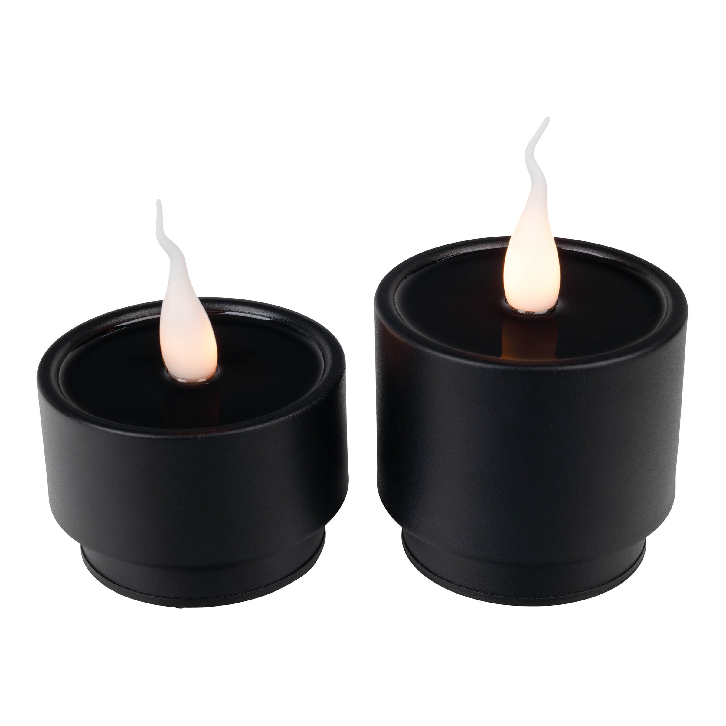 näve LED Dekolicht »Loni« LED-Modul 2 Stk. Warmweiß 2er-Set Kerzen schwarz, Flammeneffekt, Timer, Schiebeschalter, D: 9cm