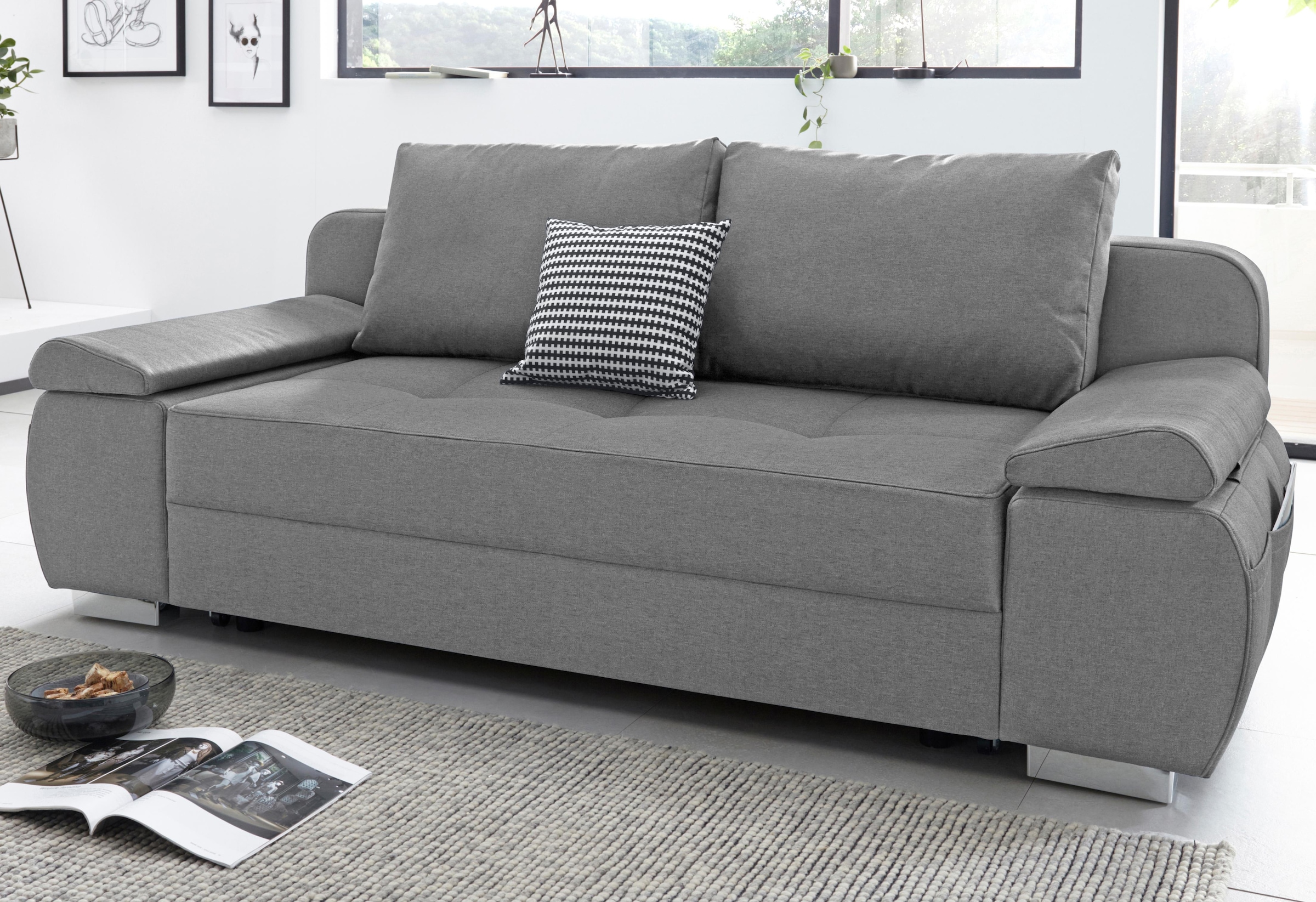 INOSIGN Schlafsofa »Pumo«, mit Boxspring-Aufbau, Bettfunktion und Bettkasten, inklusive Federkern