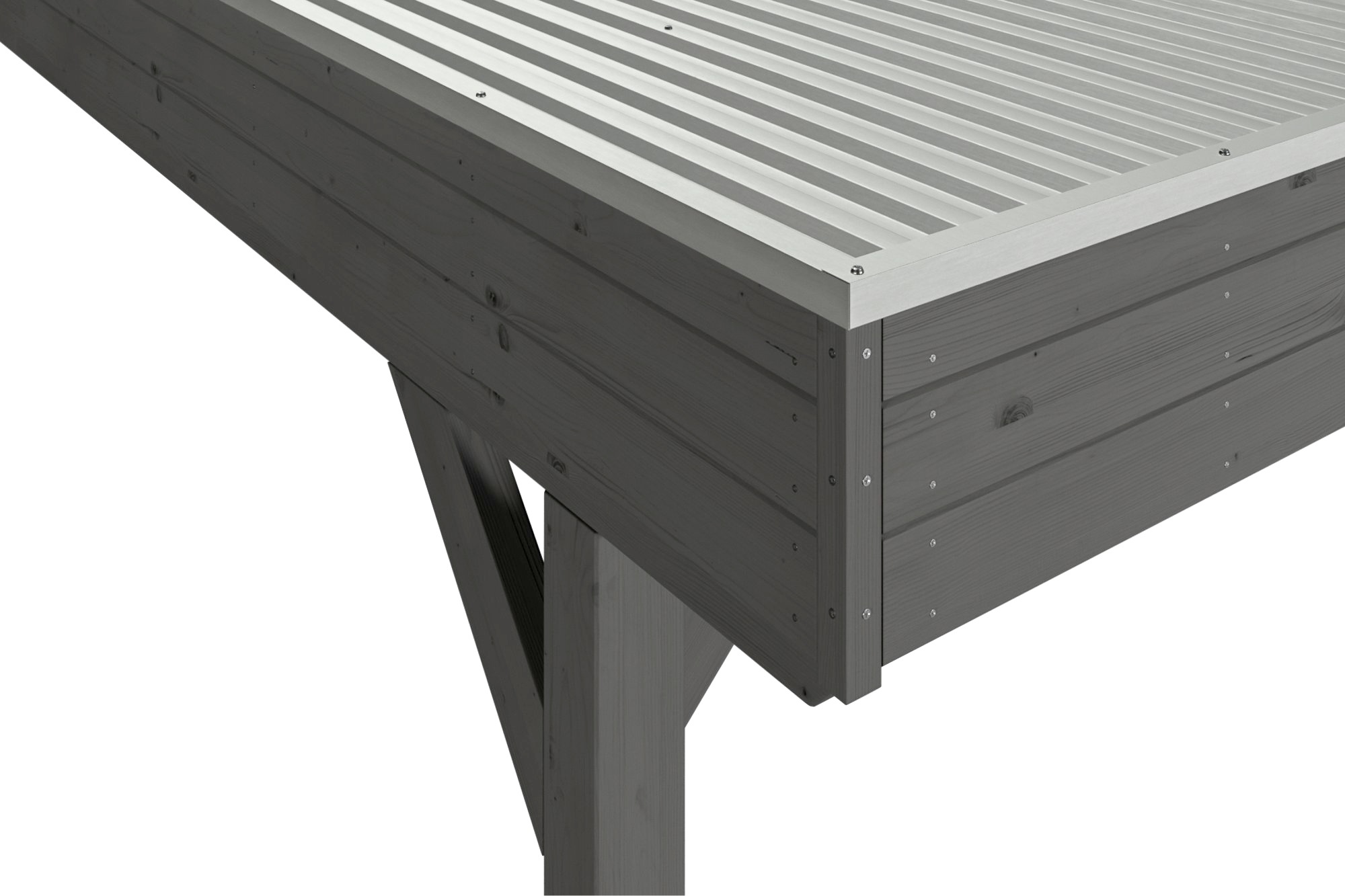 Skanholz Doppelcarport »Grunewald«, Leimholz-Nordisches Fichtenholz, dunkelgrau, mit Aluminiumdach