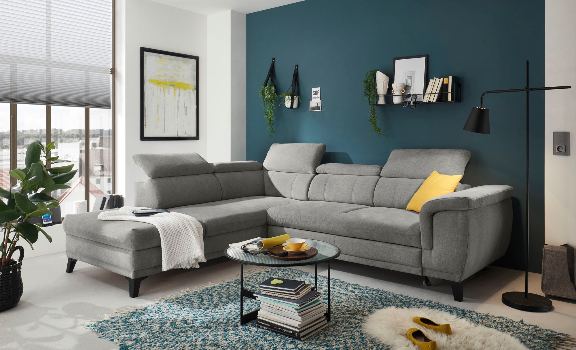 ED EXCITING DESIGN Ecksofa "Albany L-Form", mit Bettfunktion, Bettkasten & günstig online kaufen