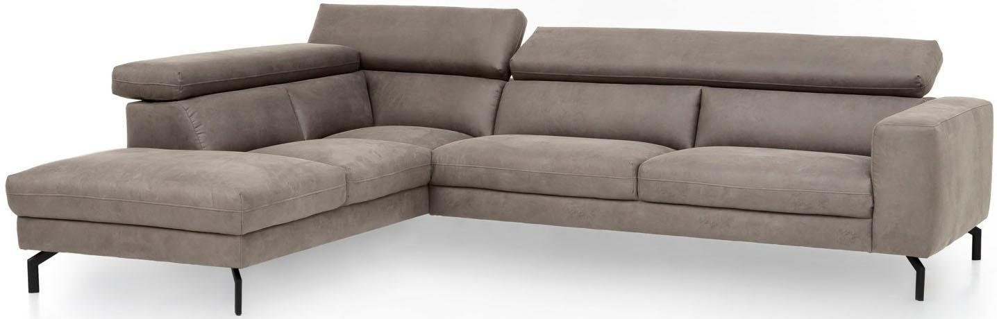 Places of Style Ecksofa »Olanta, L-Form«, mit verstellbaren Kopfstützen