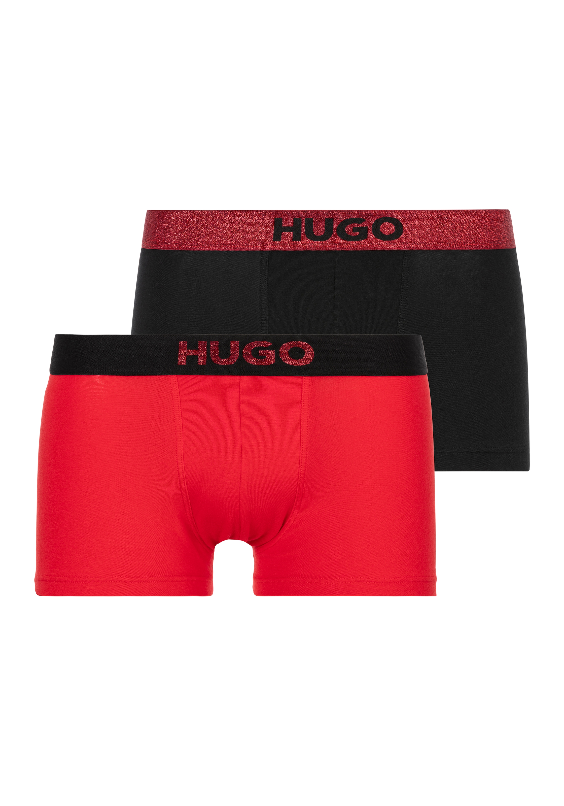 HUGO Underwear Trunk, (Set, 2), mit angesetztem Bund